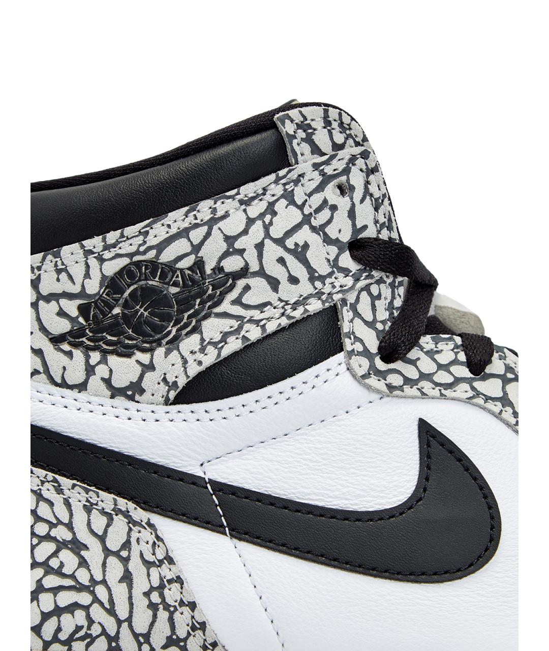 JORDAN Серые кожаные высокие кроссовки / кеды, фото 4