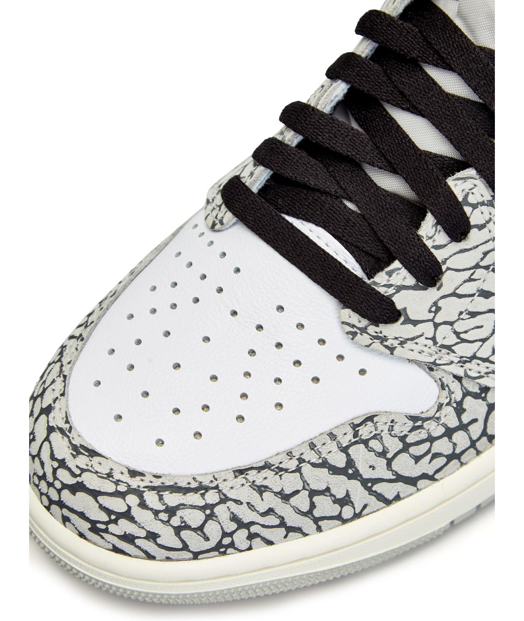 JORDAN Серые кожаные высокие кроссовки / кеды, фото 5