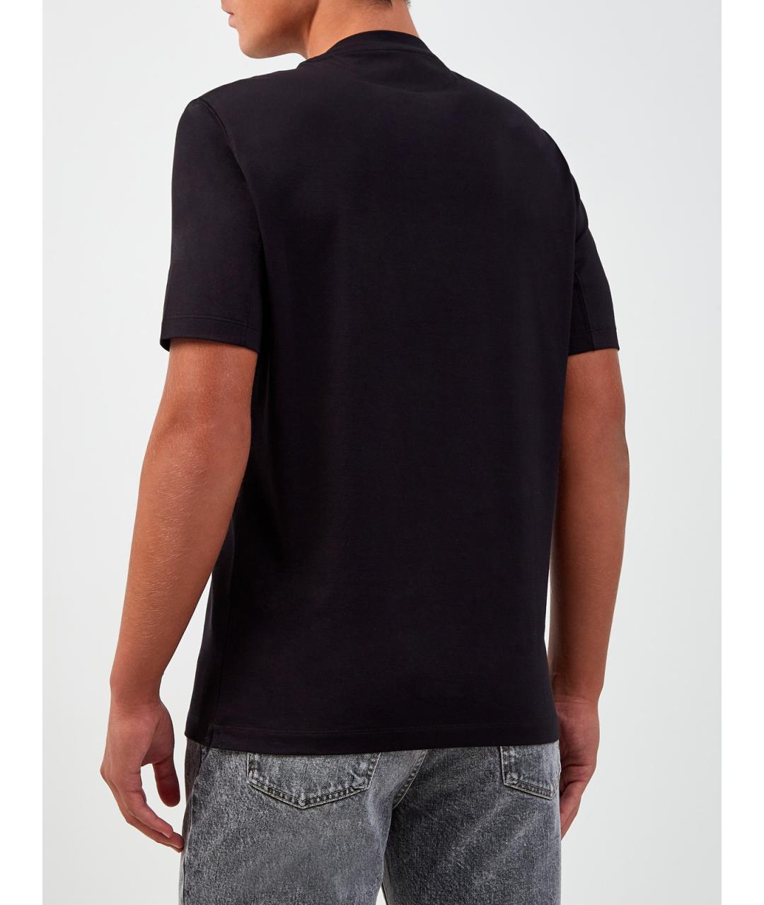 BRUNELLO CUCINELLI Темно-синяя хлопковая футболка, фото 4