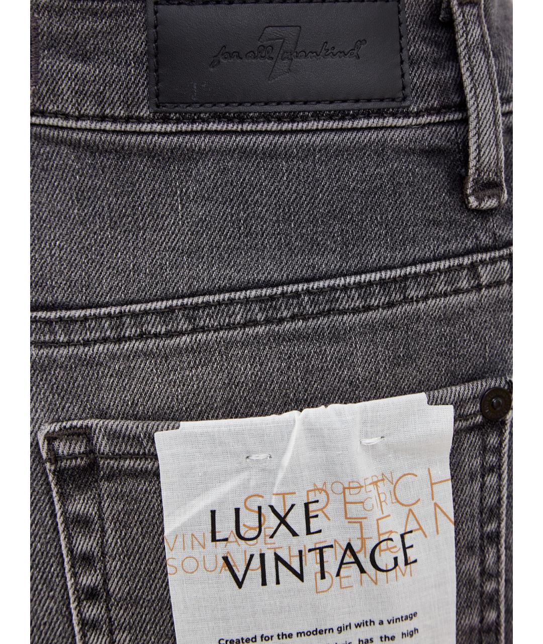 7 FOR ALL MANKIND Серые хлопковые джинсы слим, фото 5