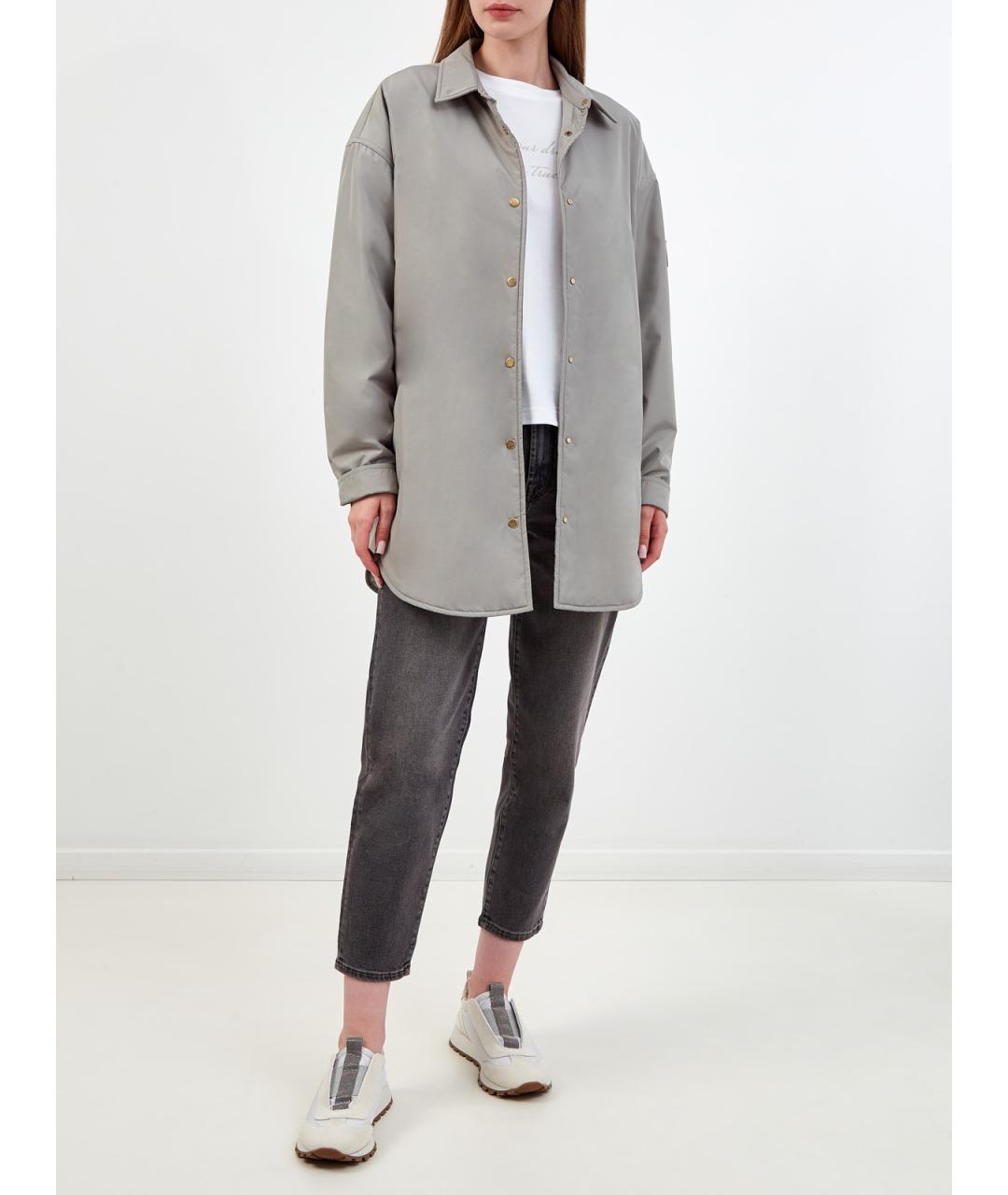 7 FOR ALL MANKIND Серые хлопковые джинсы слим, фото 2