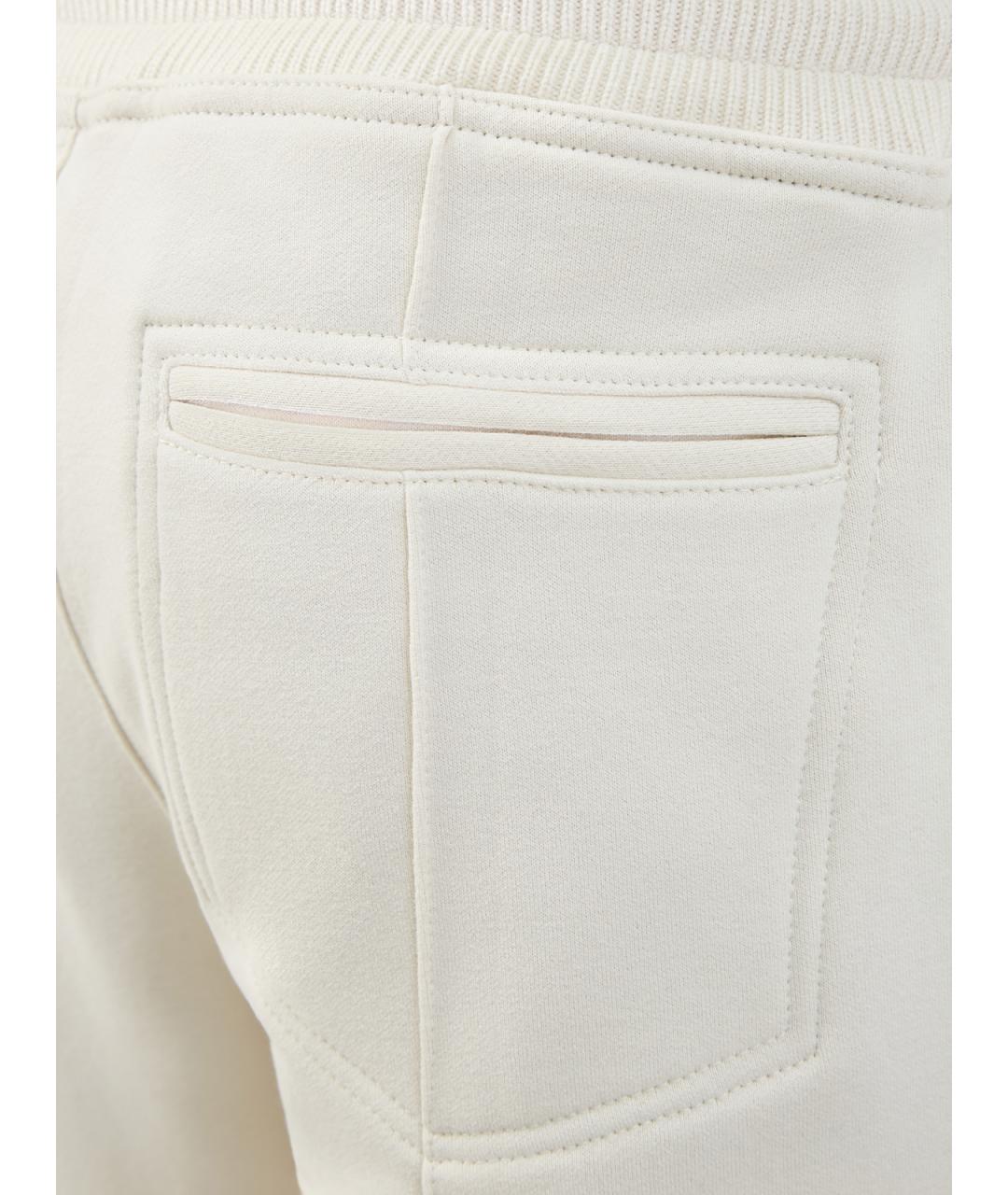 BRUNELLO CUCINELLI Бежевые хлопковые повседневные брюки, фото 5