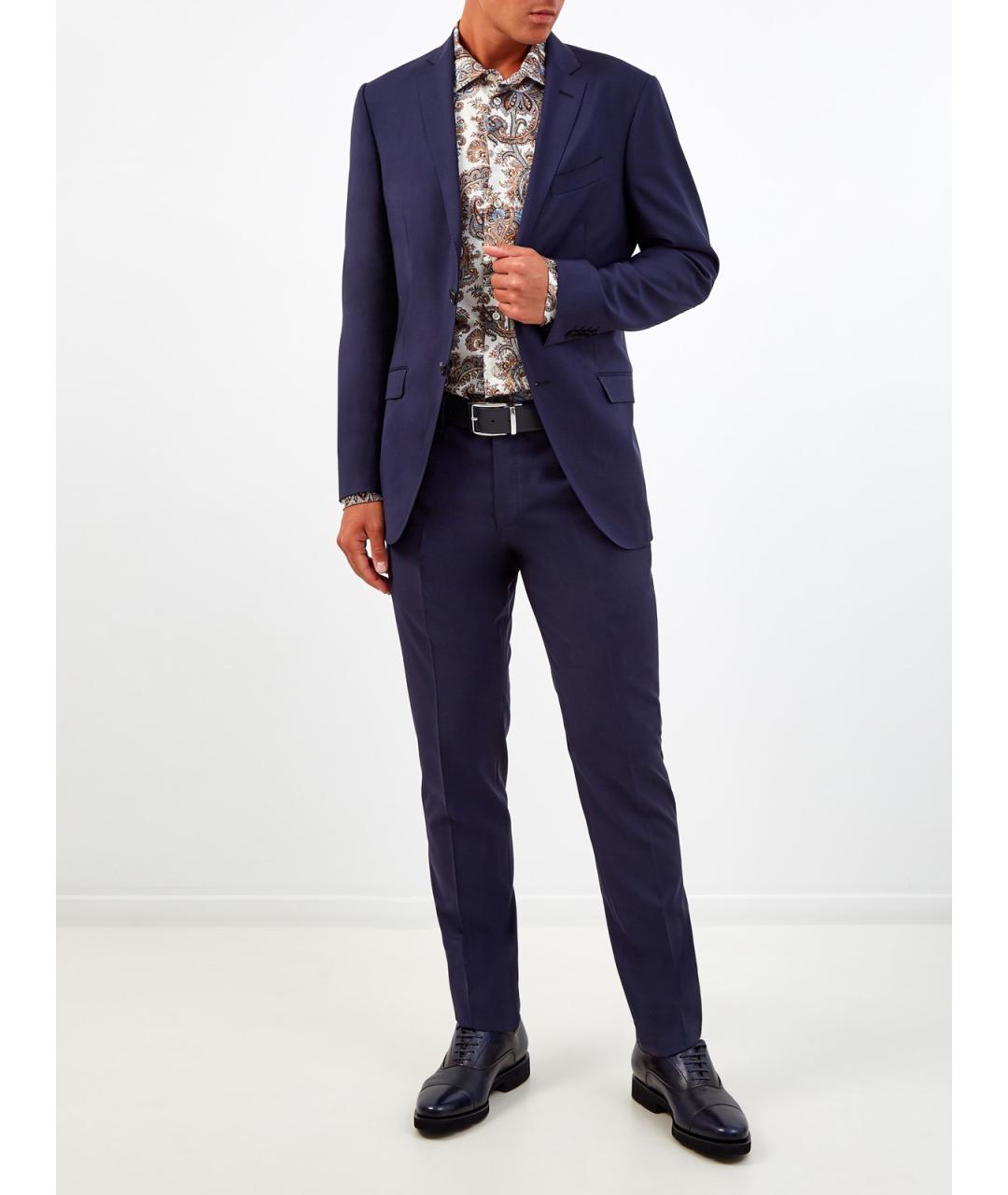 ETRO Синий шерстяной пиджак, фото 2