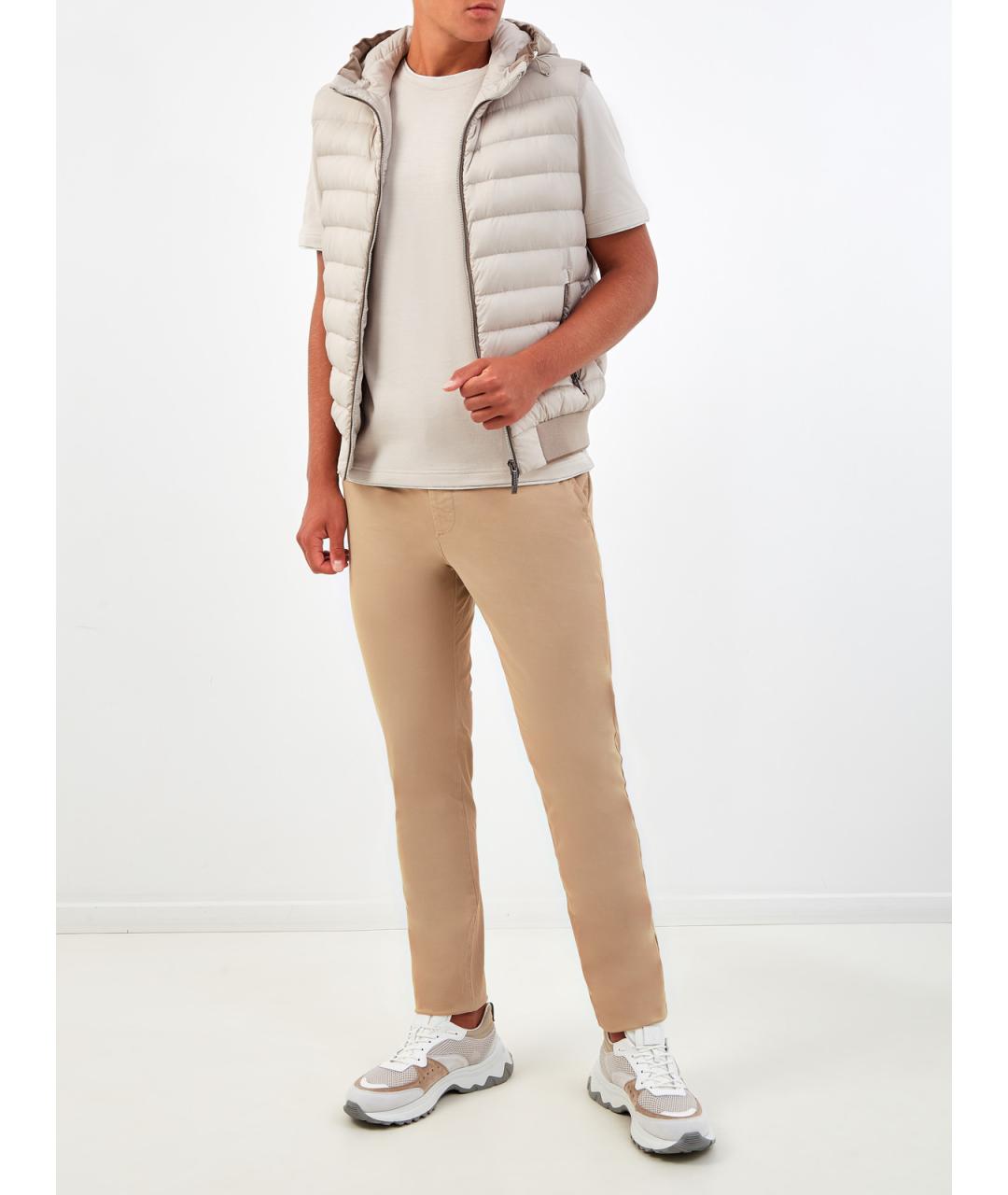 ELEVENTY Бежевая хлопковая футболка, фото 2