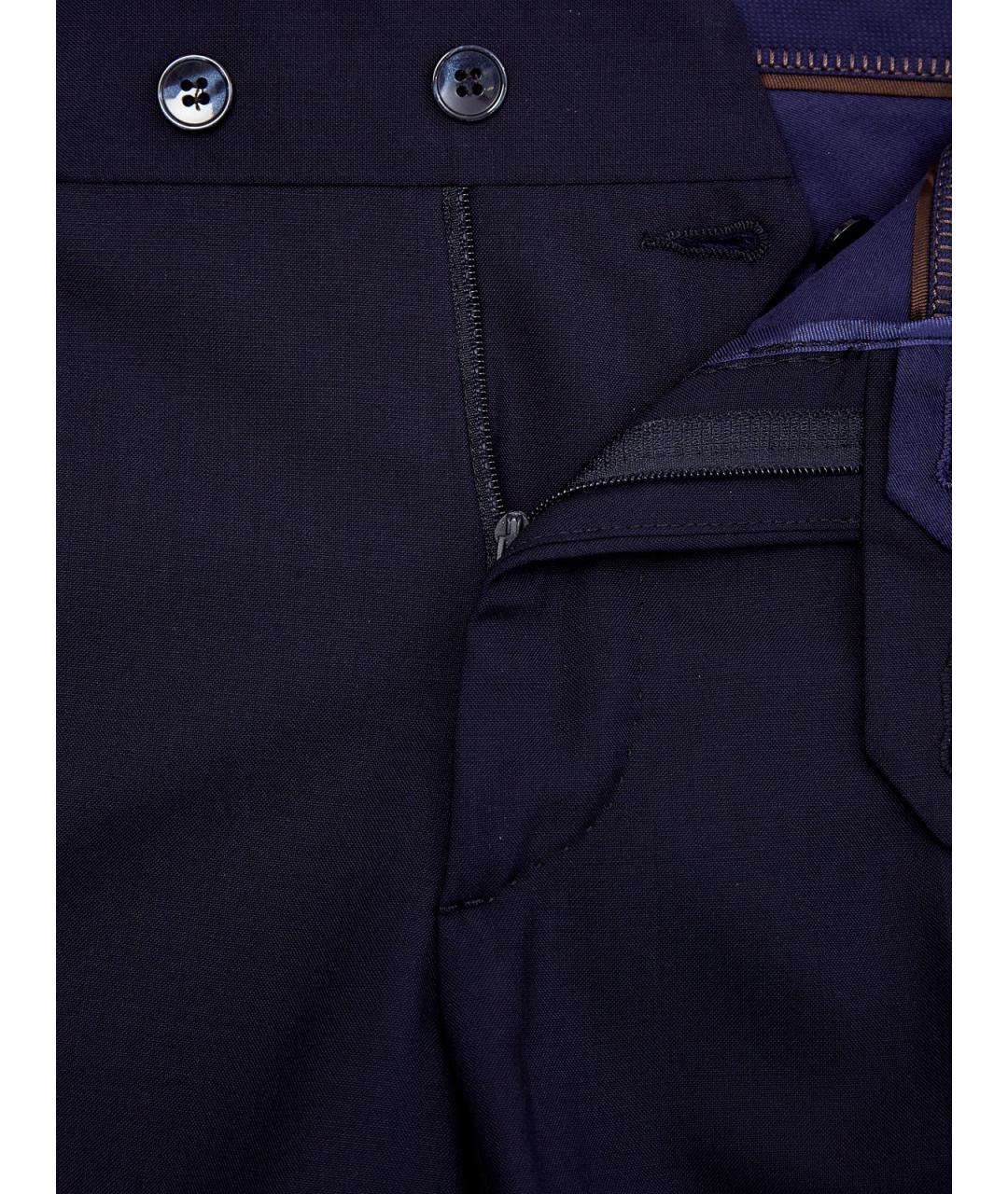 L.B.M. 1911 Синие шерстяные классические брюки, фото 6