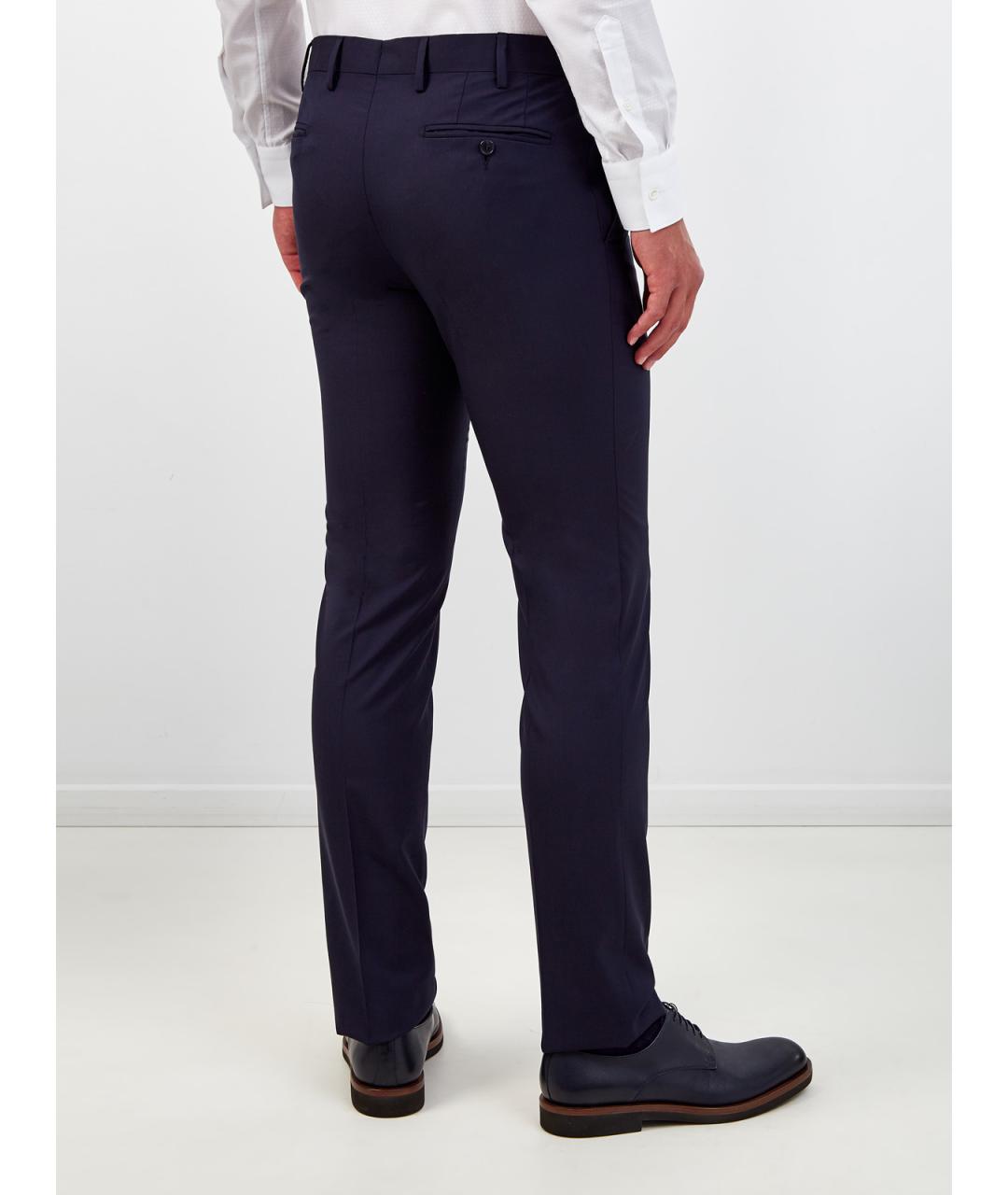 L.B.M. 1911 Синие шерстяные классические брюки, фото 4