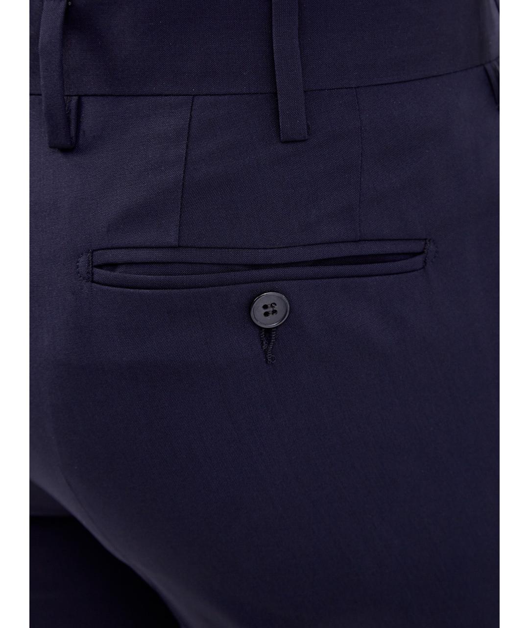 L.B.M. 1911 Синие шерстяные классические брюки, фото 5