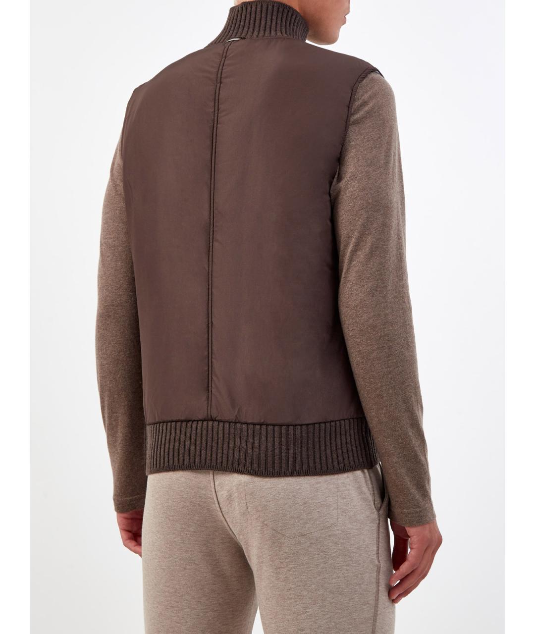 CAPOBIANCO Коричневый полиэстеровый жилет, фото 4