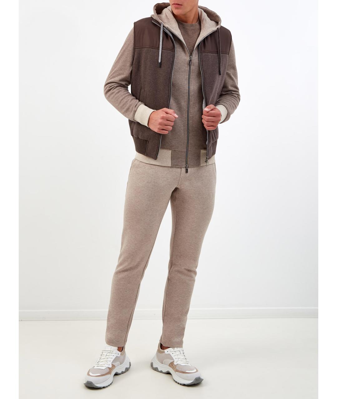 CAPOBIANCO Коричневый полиэстеровый жилет, фото 2