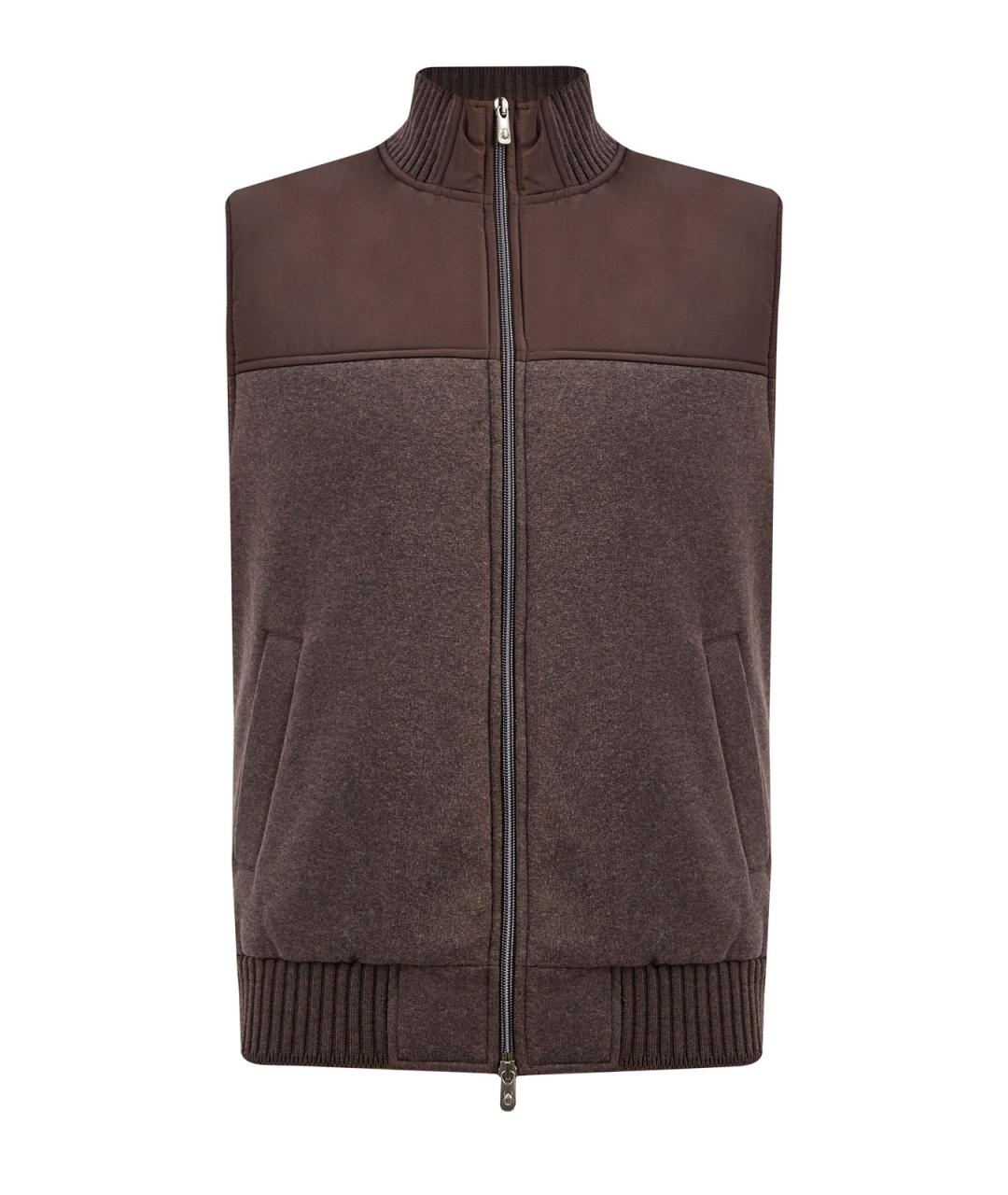 CAPOBIANCO Коричневый полиэстеровый жилет, фото 1