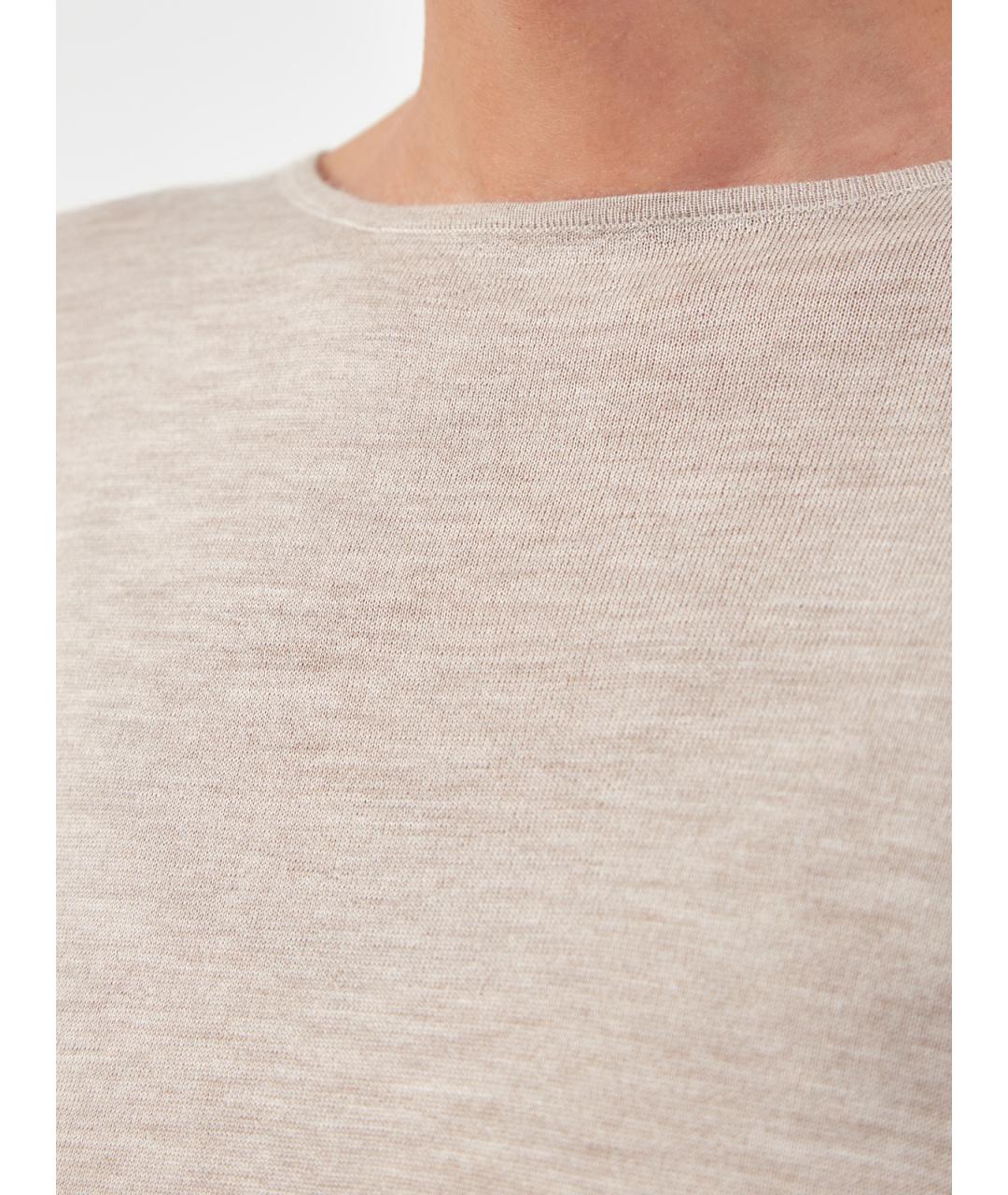 BRUNELLO CUCINELLI Бежевый кашемировый джемпер / свитер, фото 5