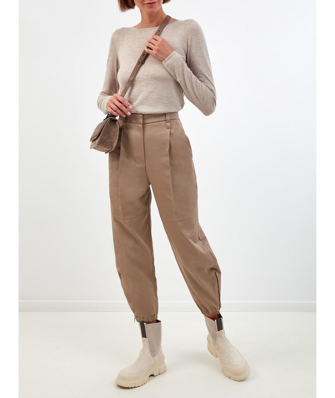 BRUNELLO CUCINELLI Бежевый кашемировый джемпер / свитер, фото 2