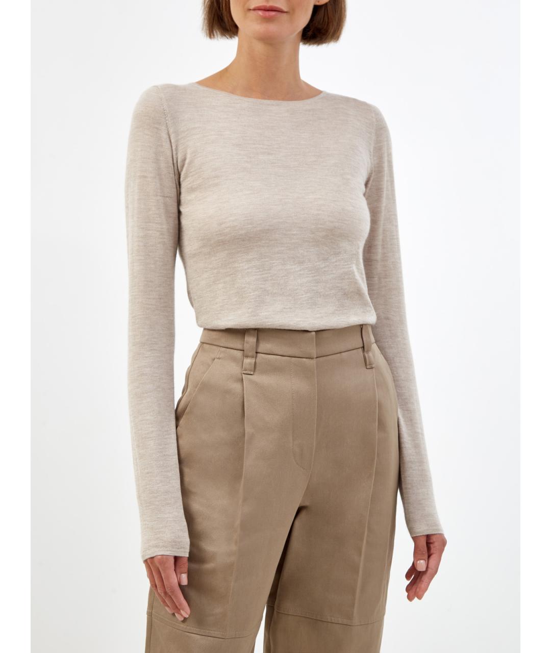 BRUNELLO CUCINELLI Бежевый кашемировый джемпер / свитер, фото 3