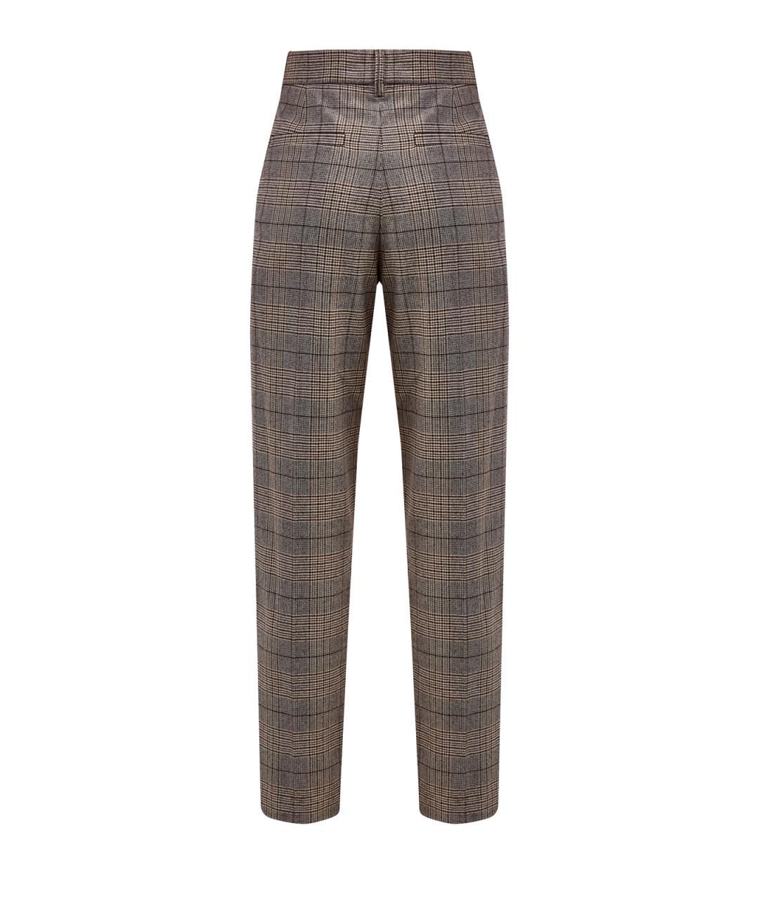 BRUNELLO CUCINELLI Коричневые шерстяные прямые брюки, фото 2