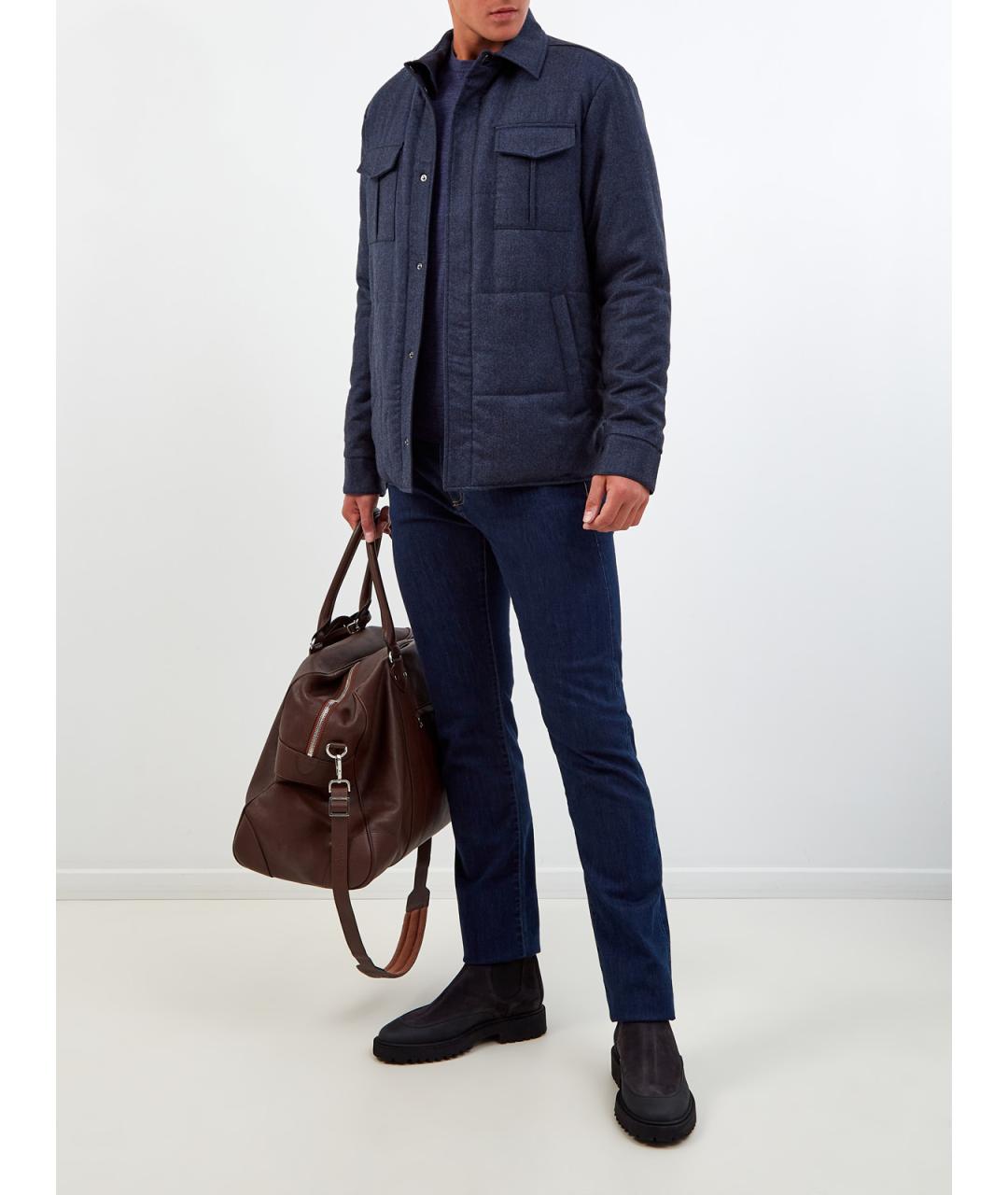 CANALI Синяя шерстяная куртка, фото 2