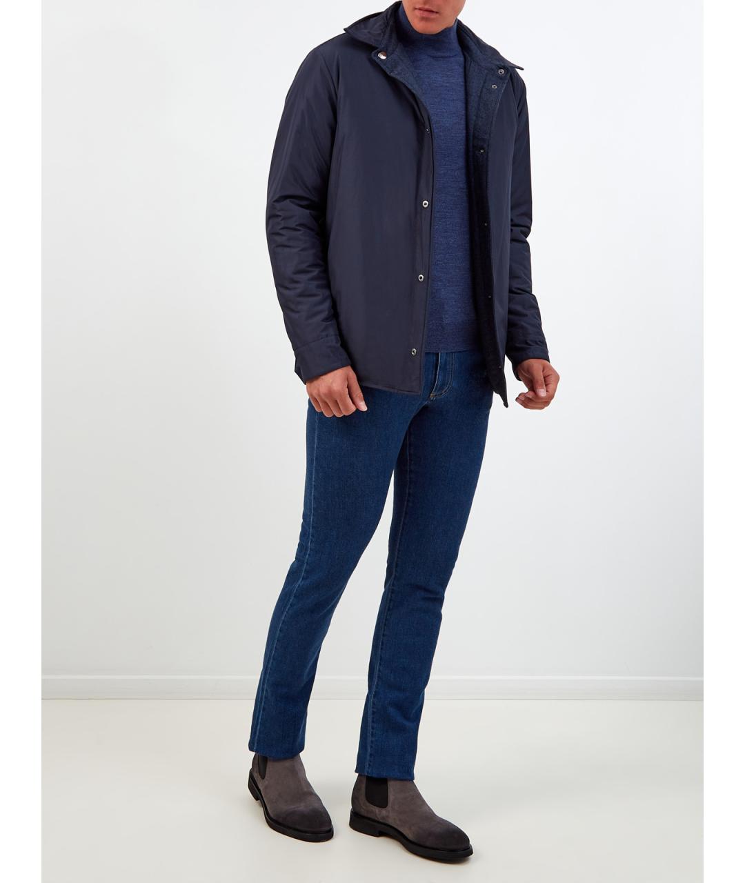 CANALI Синяя шерстяная куртка, фото 3