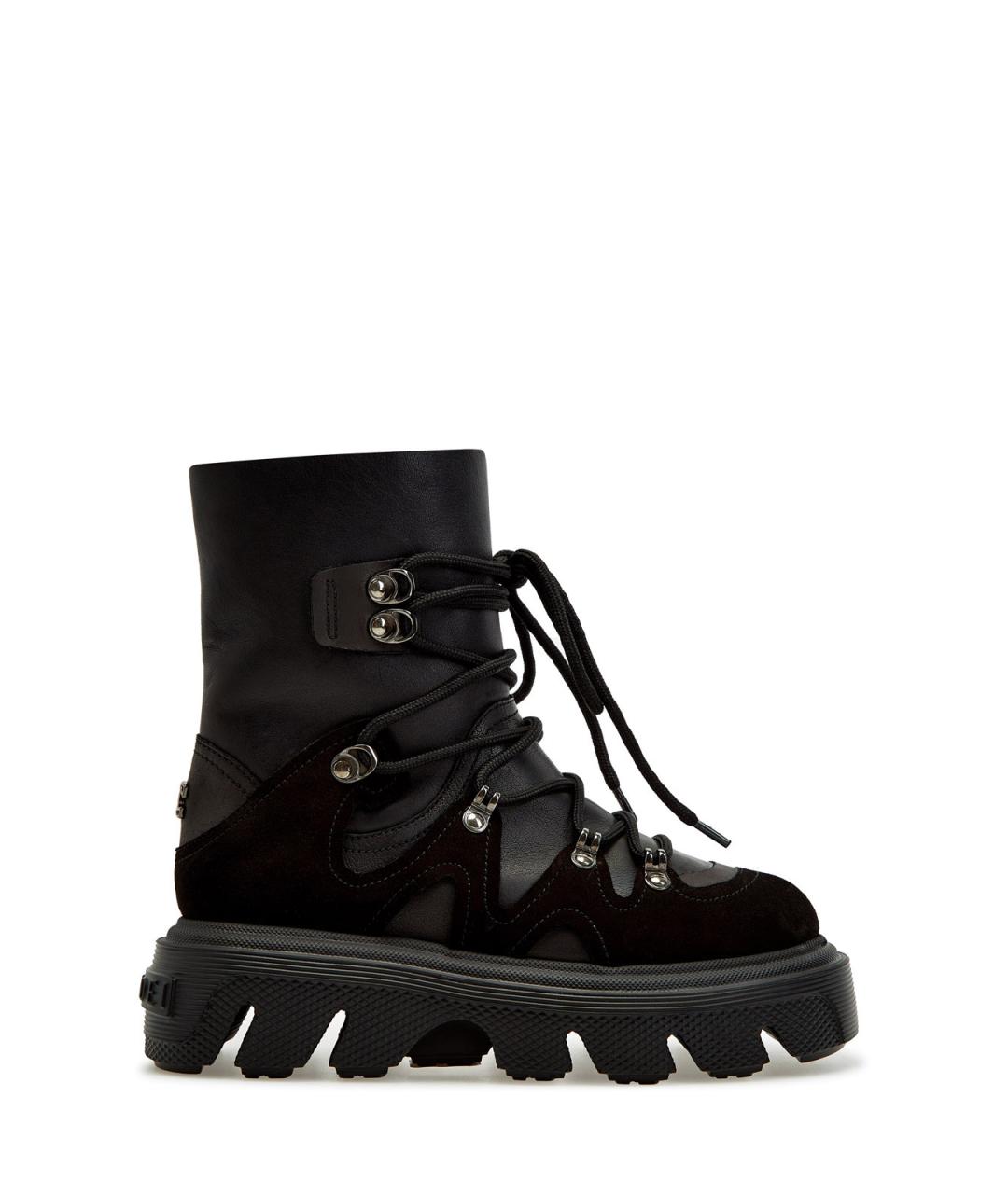 CASADEI Черные кожаные ботинки, фото 1