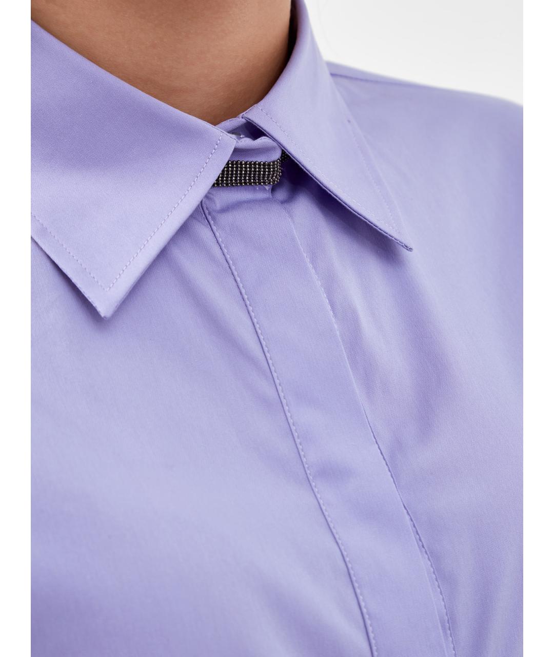 FABIANA FILIPPI Фиолетовая хлопковая рубашка, фото 5
