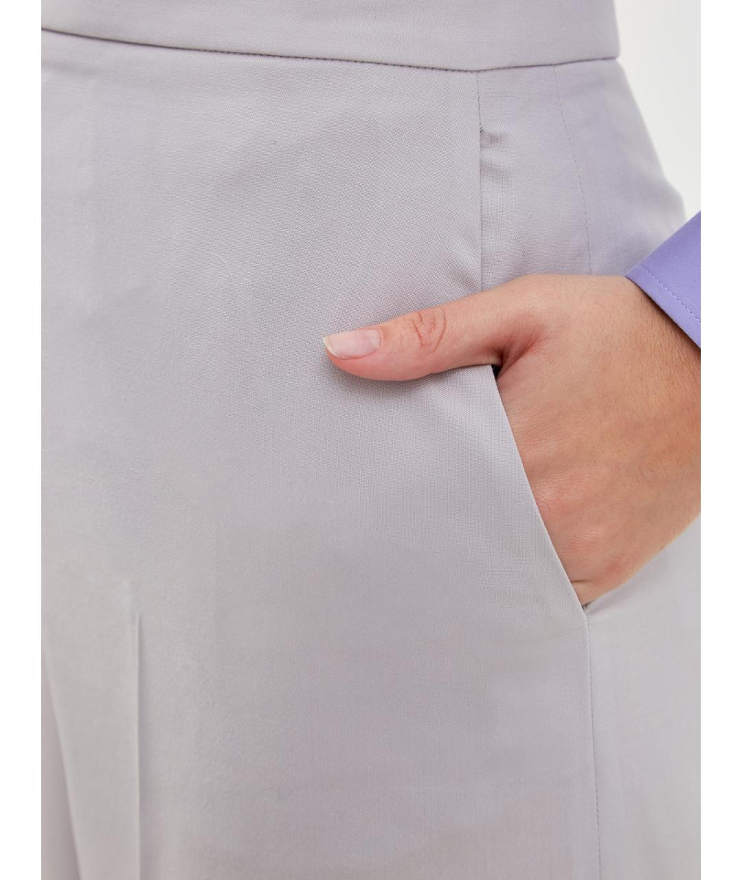 FABIANA FILIPPI Серые шерстяные брюки широкие, фото 5