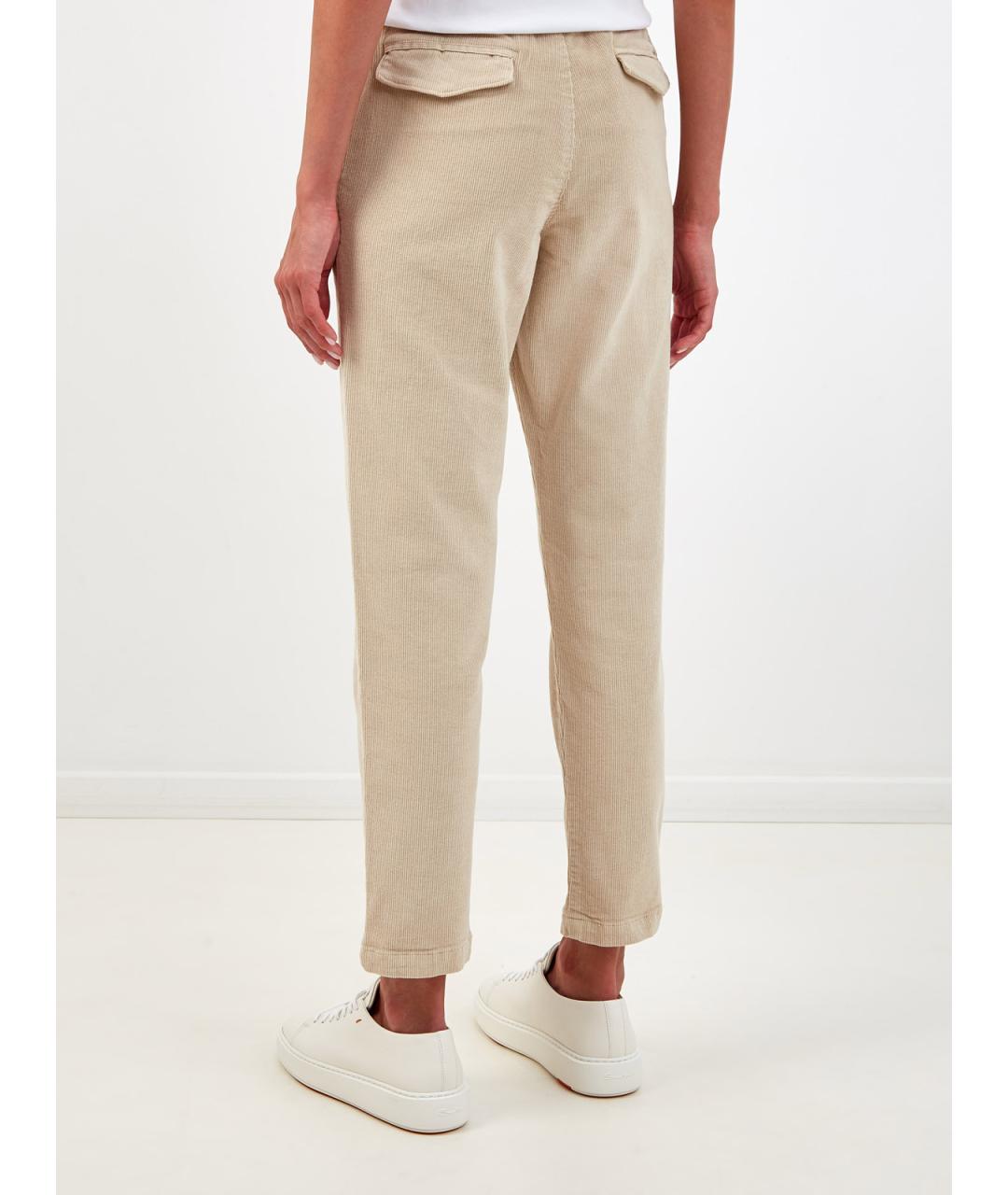 ELEVENTY Бежевые хлопковые брюки узкие, фото 4