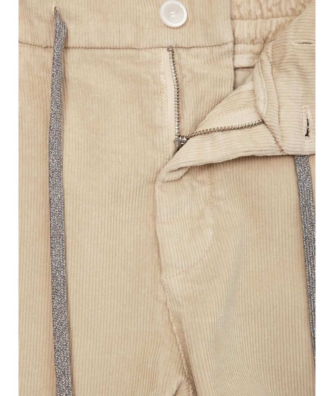 ELEVENTY Бежевые хлопковые брюки узкие, фото 6