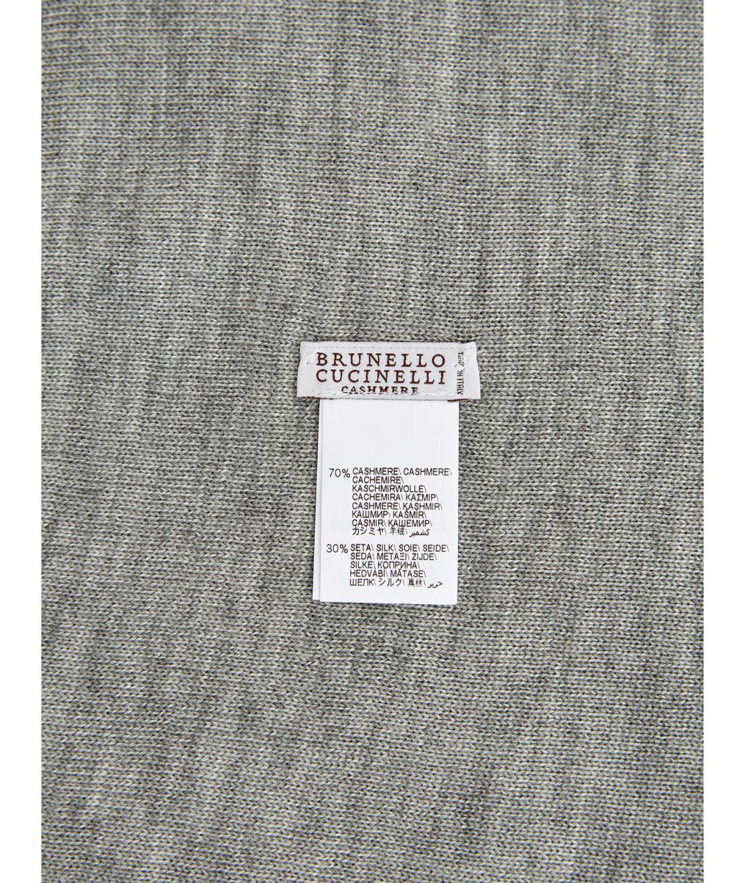 BRUNELLO CUCINELLI Серая кашемировая шапка, фото 5