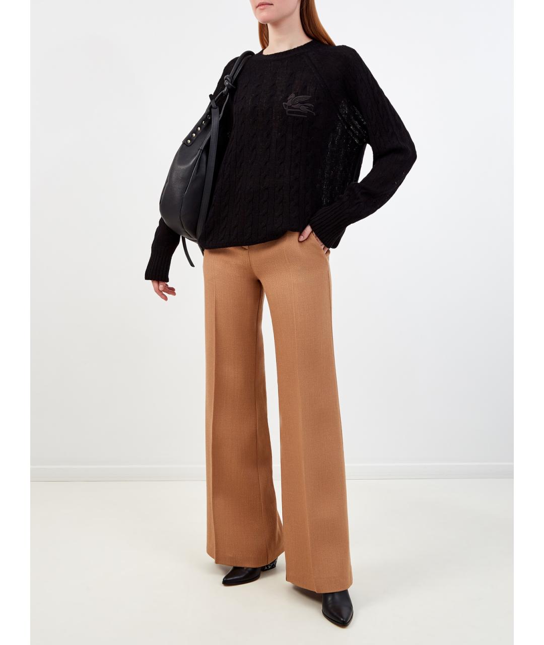 ETRO Коричневые вискозные брюки широкие, фото 2