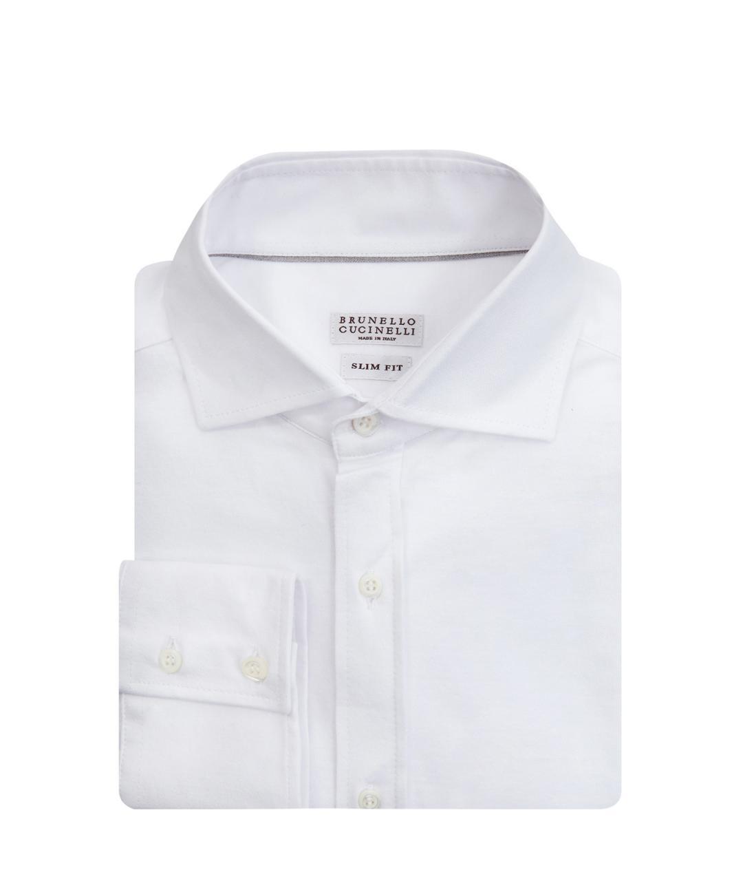 BRUNELLO CUCINELLI Белая хлопковая классическая рубашка, фото 3