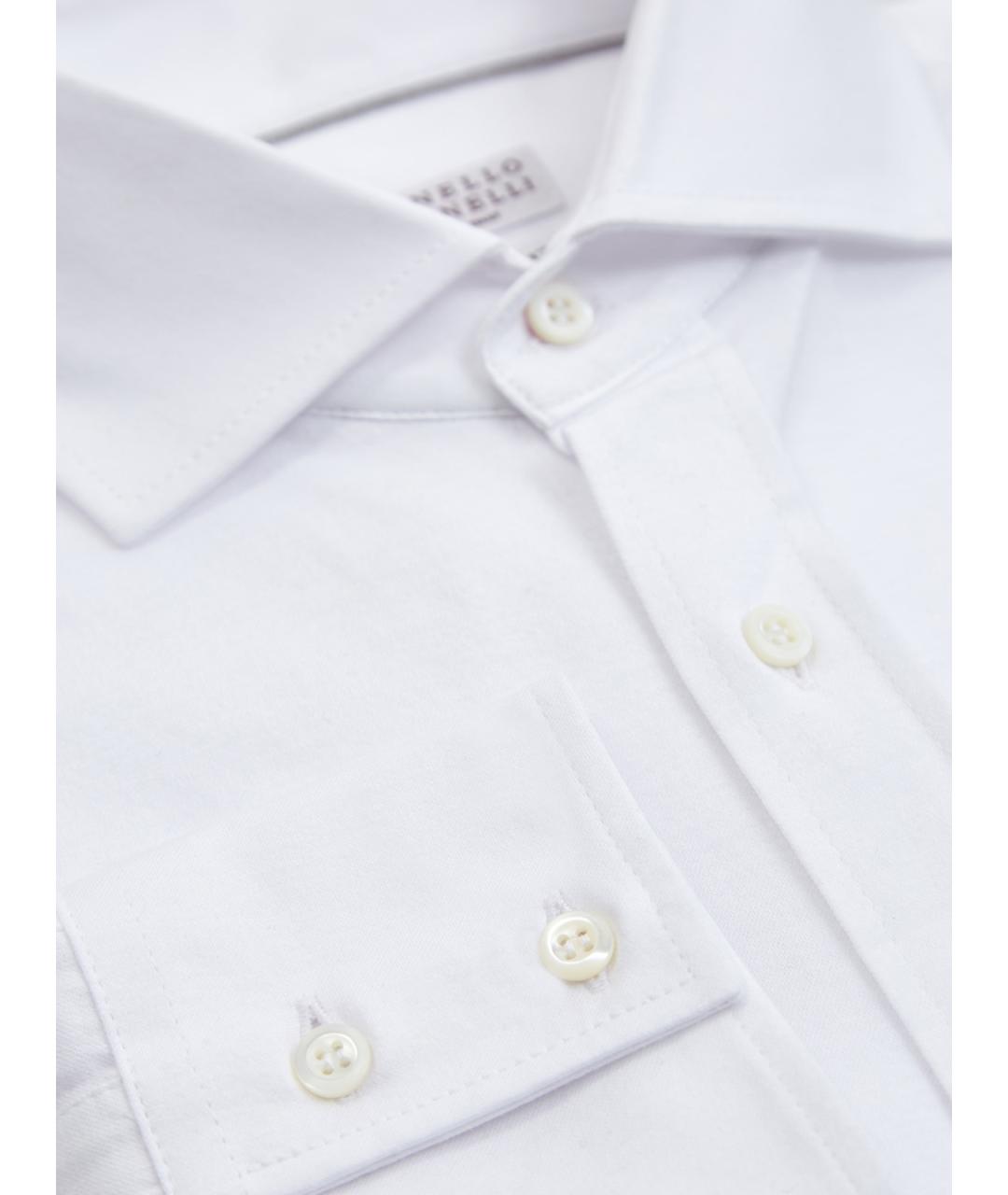 BRUNELLO CUCINELLI Белая хлопковая классическая рубашка, фото 2