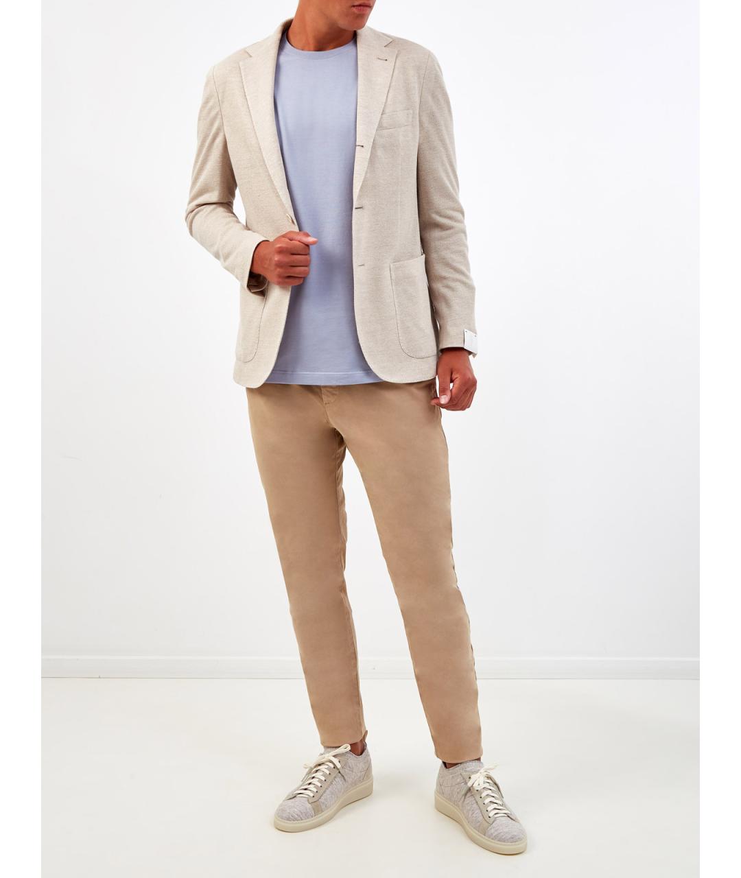 ELEVENTY Голубая хлопковая футболка, фото 2