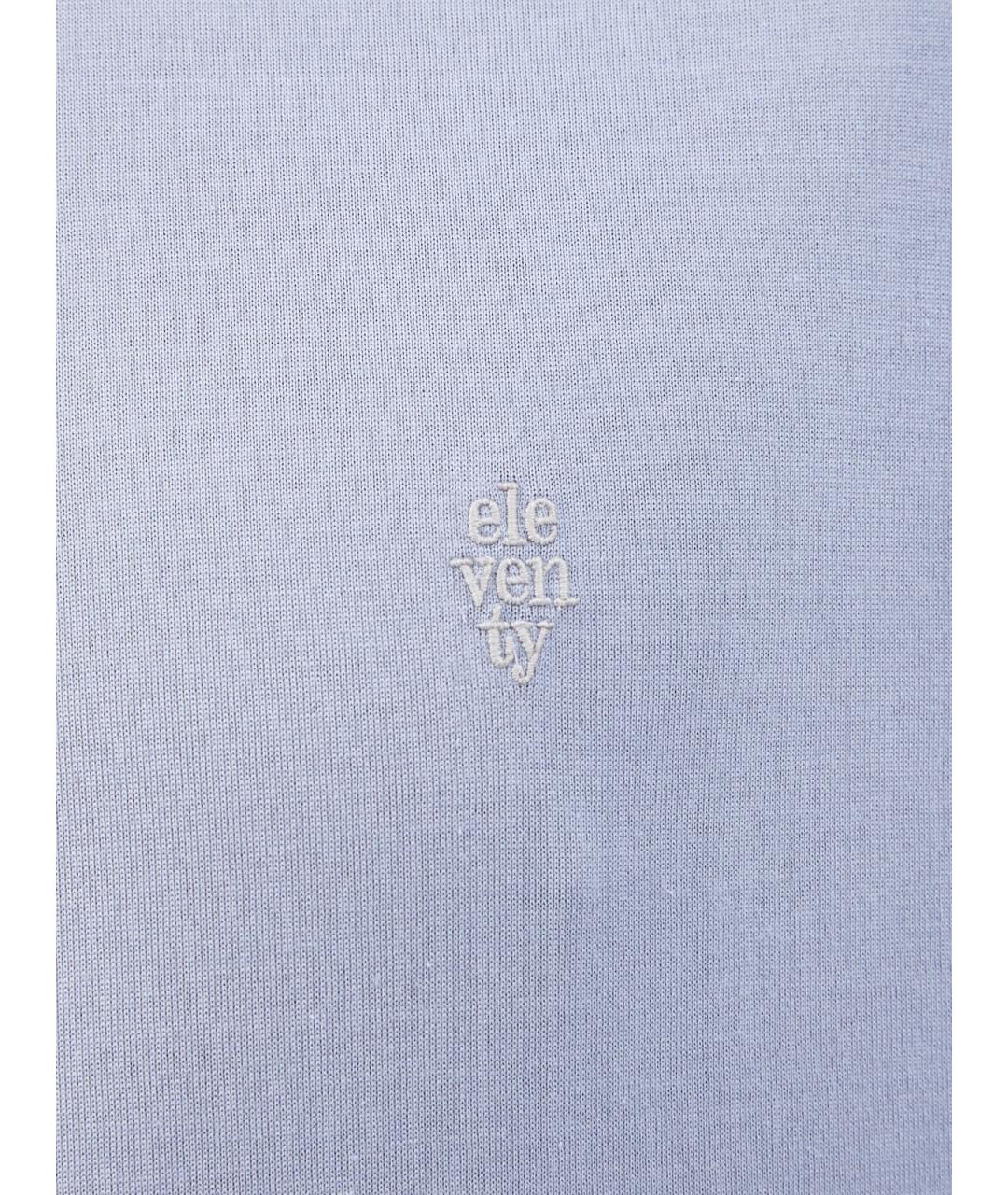 ELEVENTY Голубая хлопковая футболка, фото 5