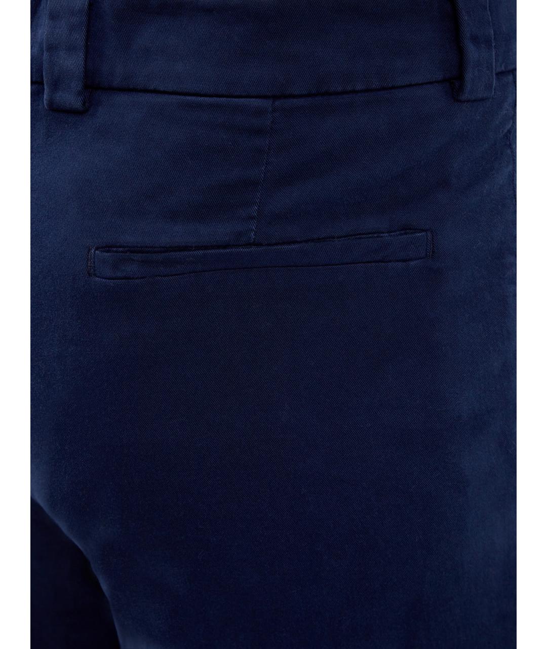 BRUNELLO CUCINELLI Синие хлопковые повседневные брюки, фото 5