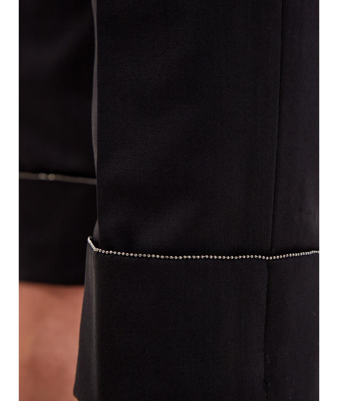 FABIANA FILIPPI Черные шерстяные прямые брюки, фото 5