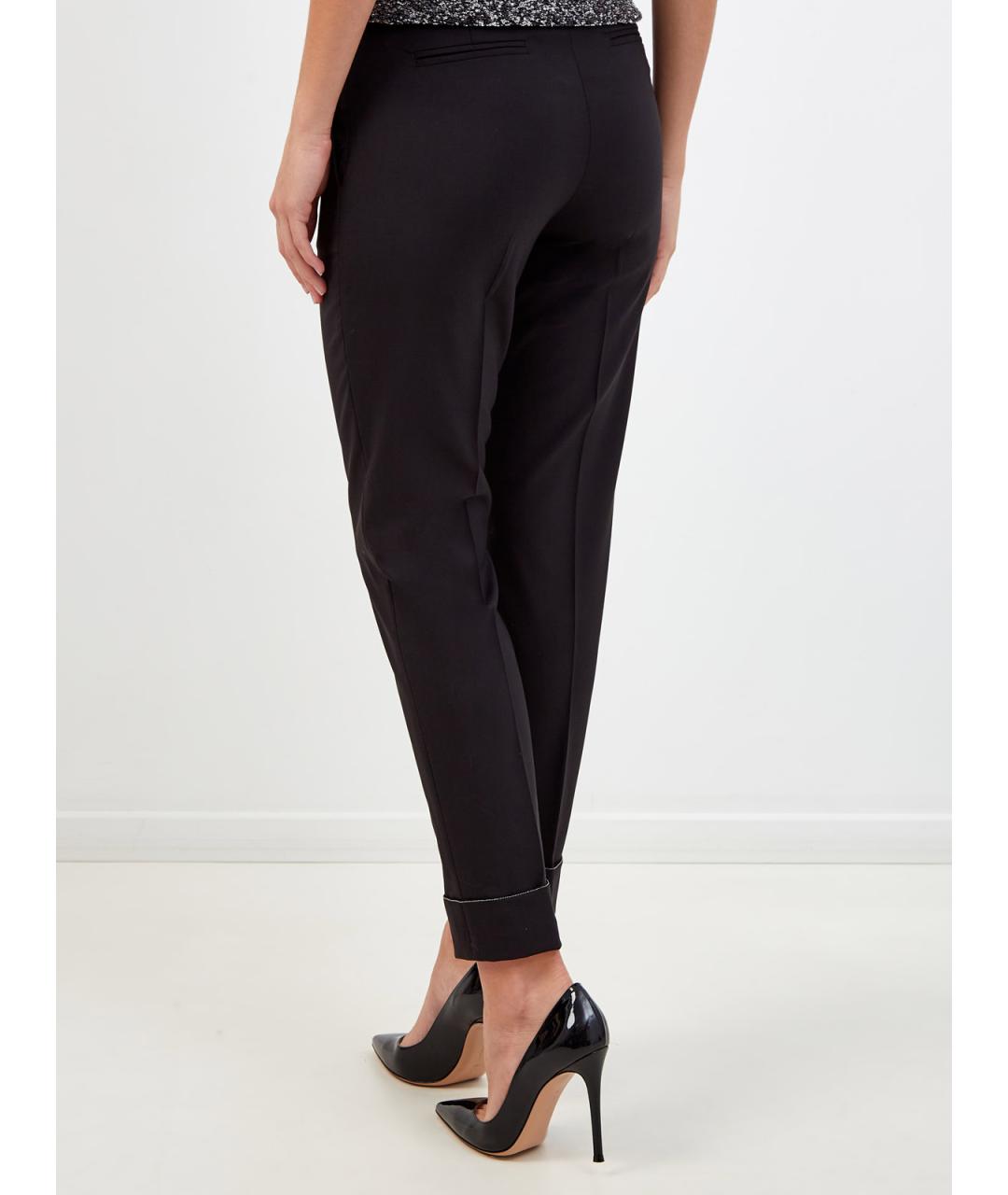 FABIANA FILIPPI Черные шерстяные прямые брюки, фото 4