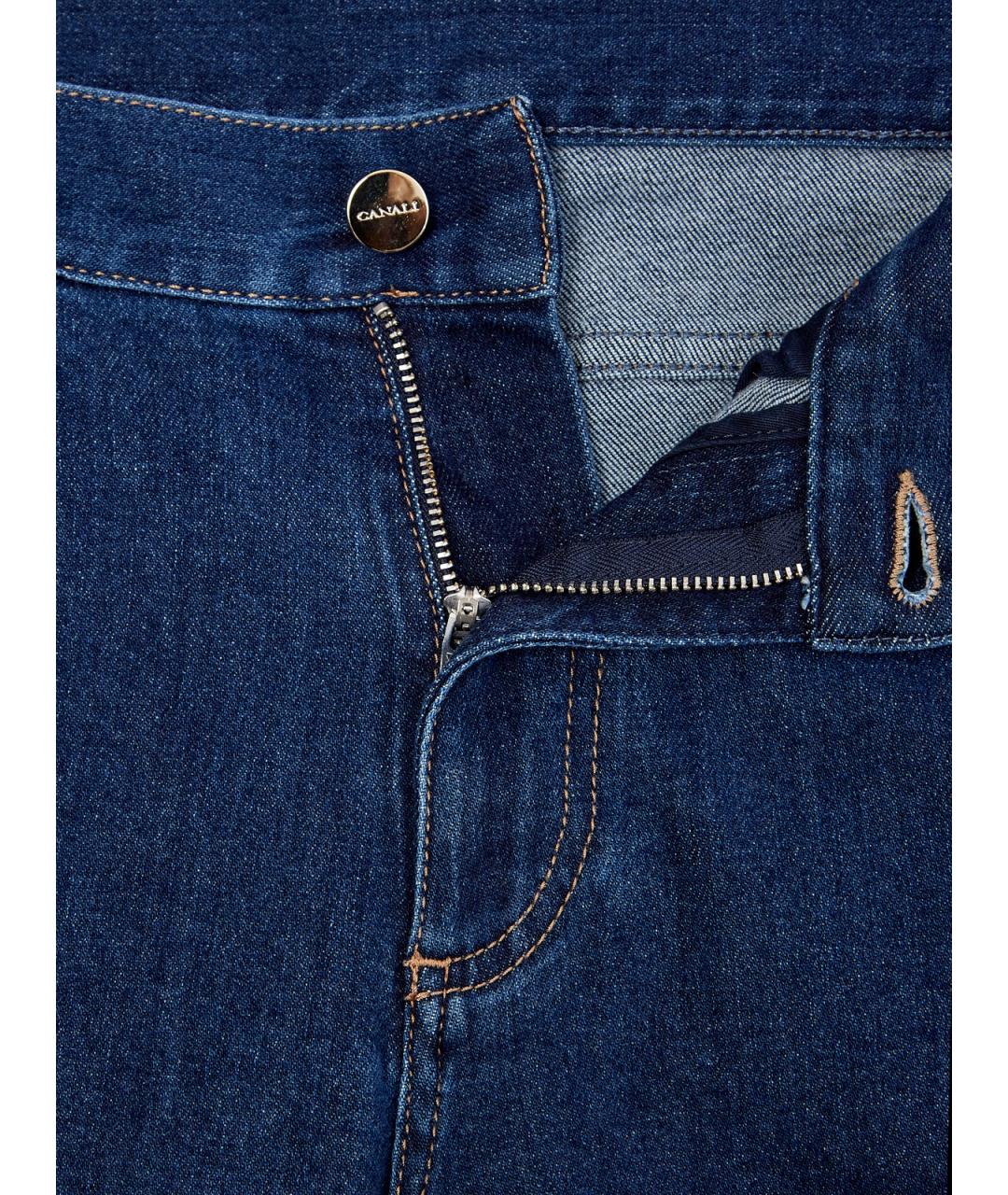 CANALI Синие хлопковые прямые джинсы, фото 6