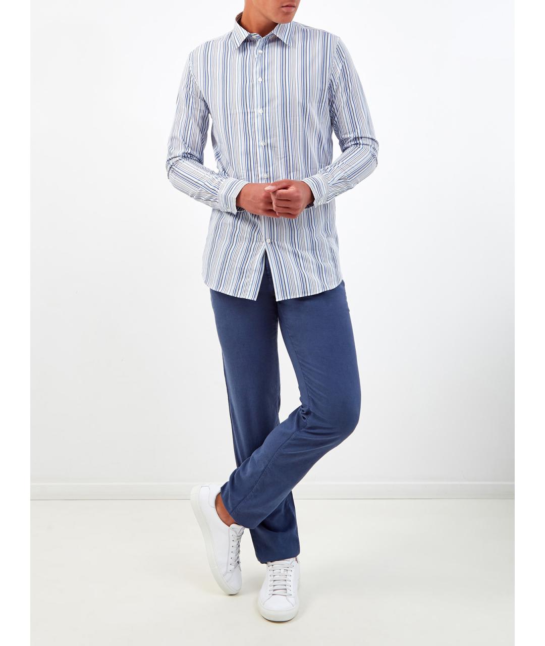 ETRO Голубая хлопковая классическая рубашка, фото 2