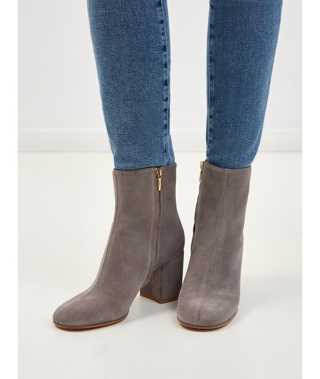 GIANVITO ROSSI Серые замшевые ботильоны, фото 2