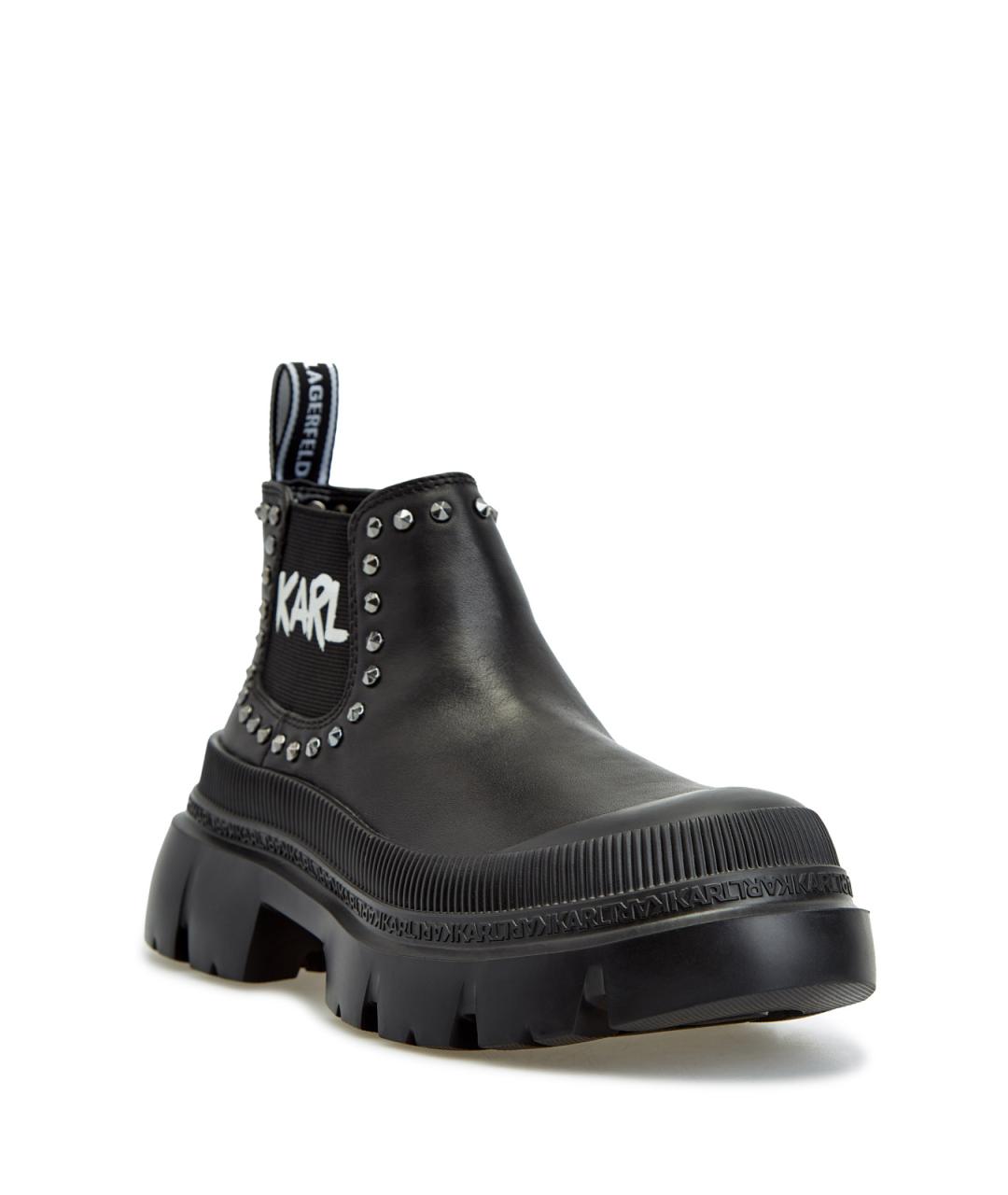 KARL LAGERFELD Черные кожаные ботинки, фото 2