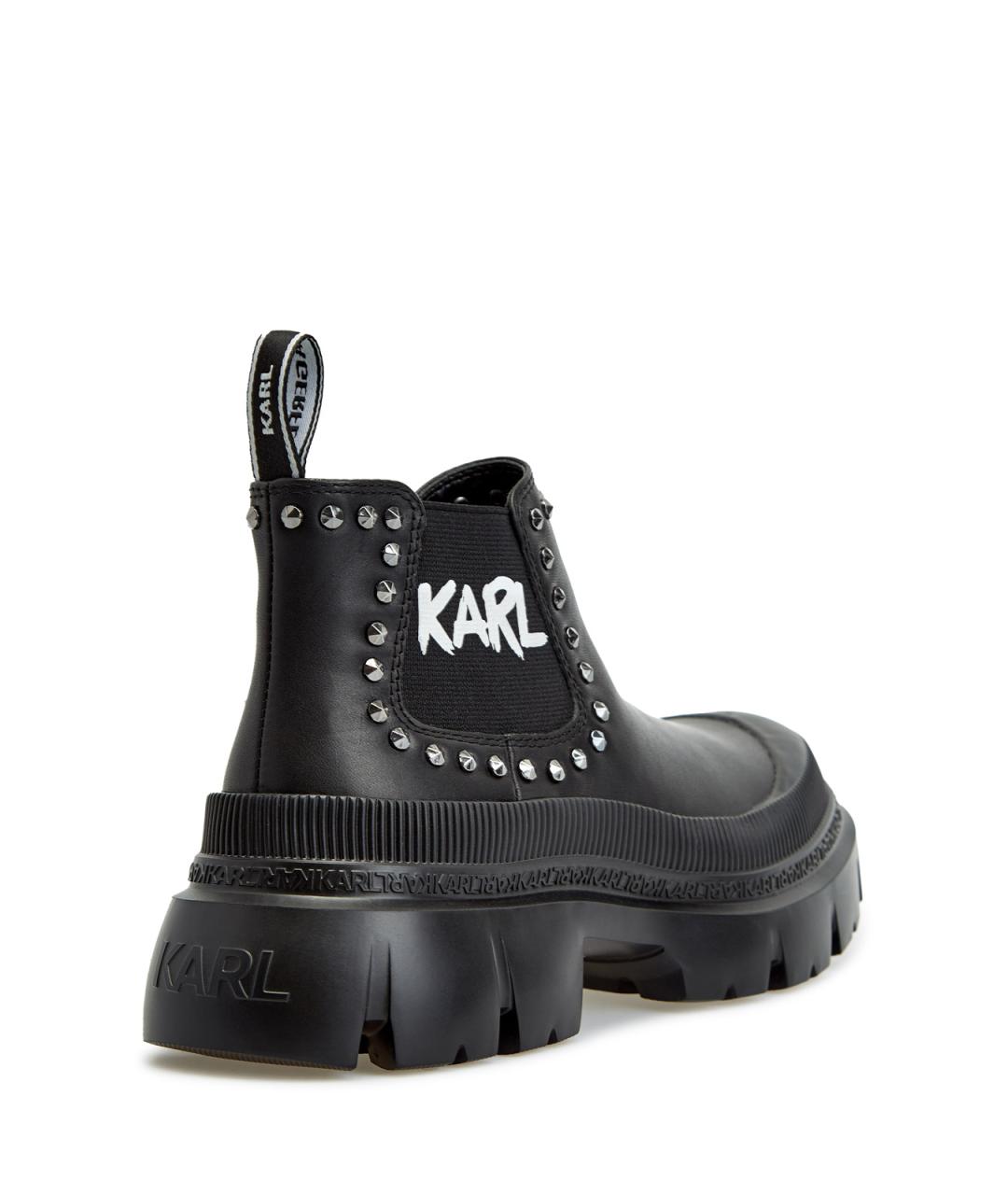 KARL LAGERFELD Черные кожаные ботинки, фото 3