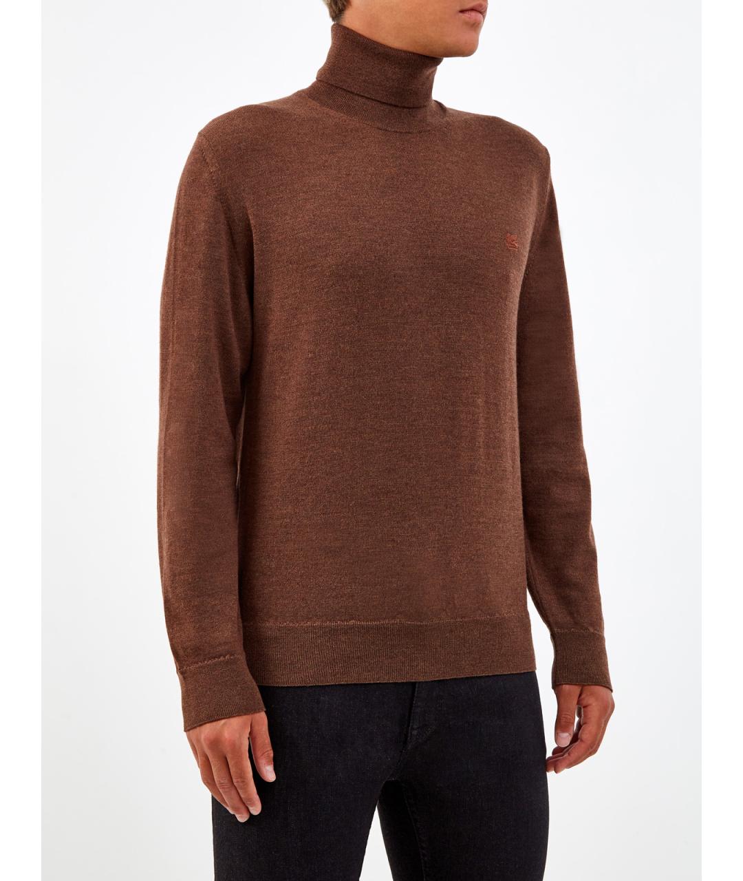 ETRO Коричневая шерстяная водолазка, фото 3