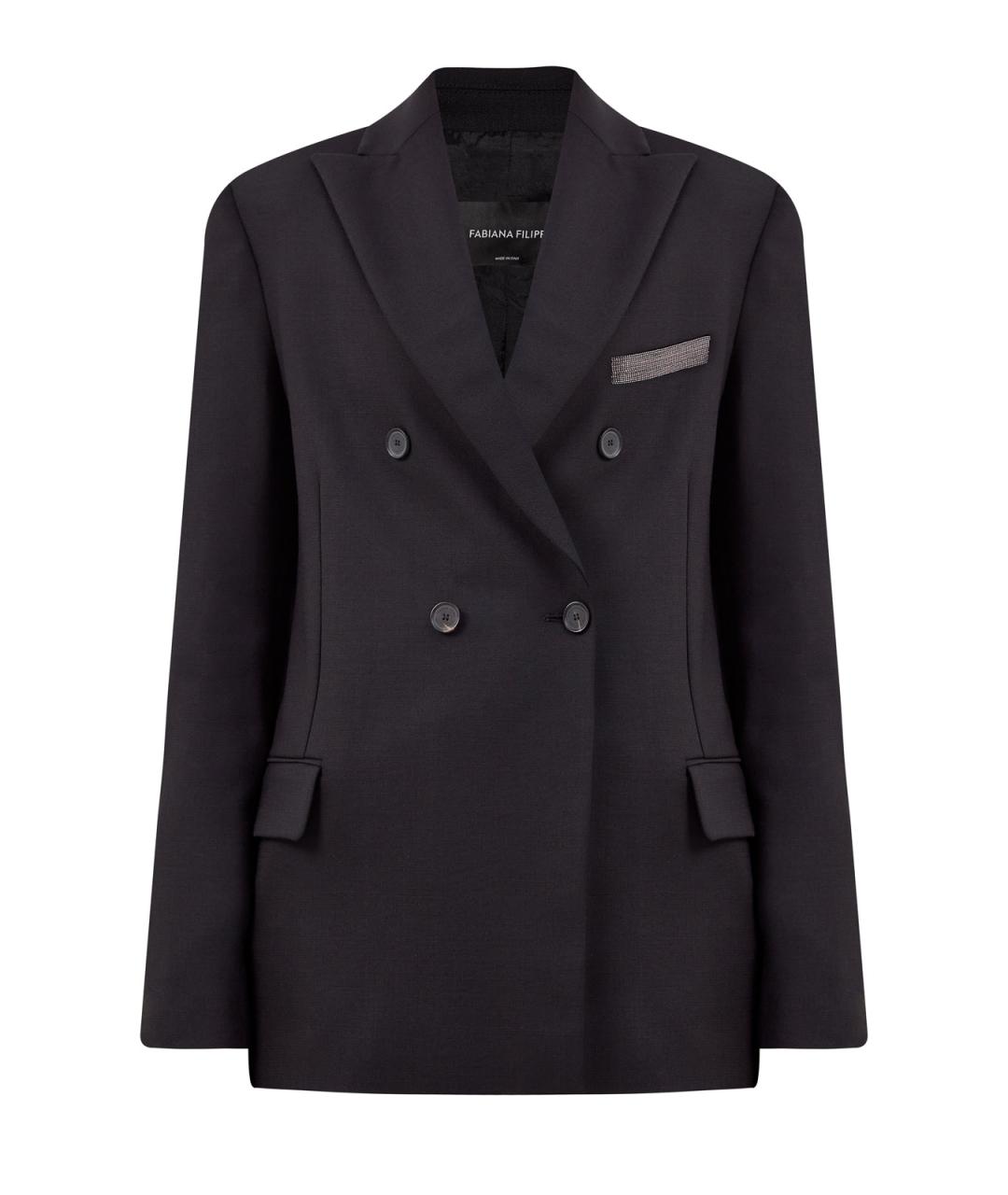 FABIANA FILIPPI Черный полиэстеровый жакет/пиджак, фото 1