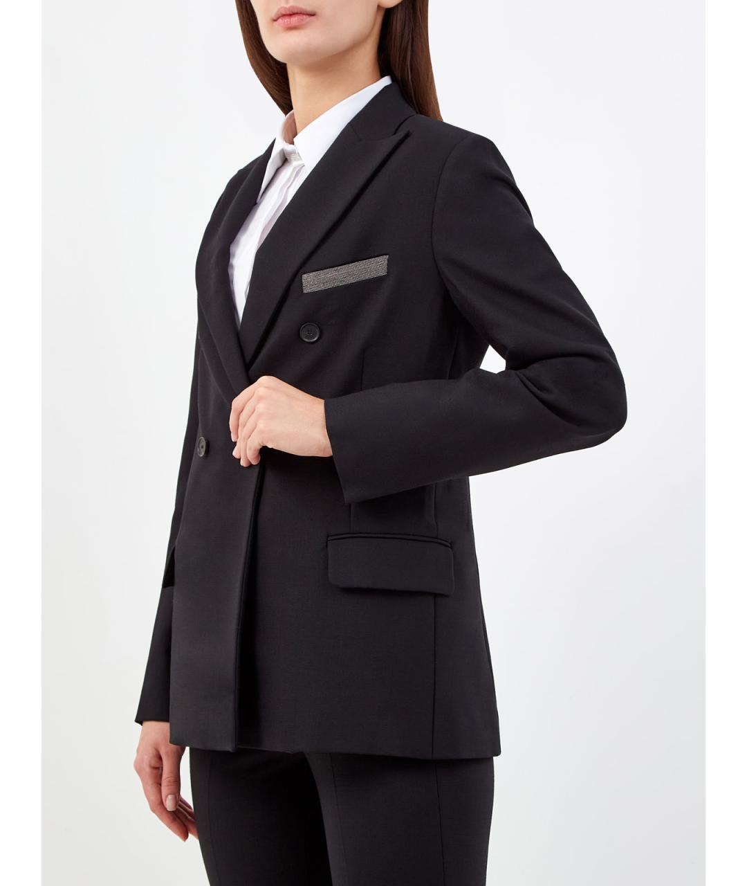 FABIANA FILIPPI Черный полиэстеровый жакет/пиджак, фото 3