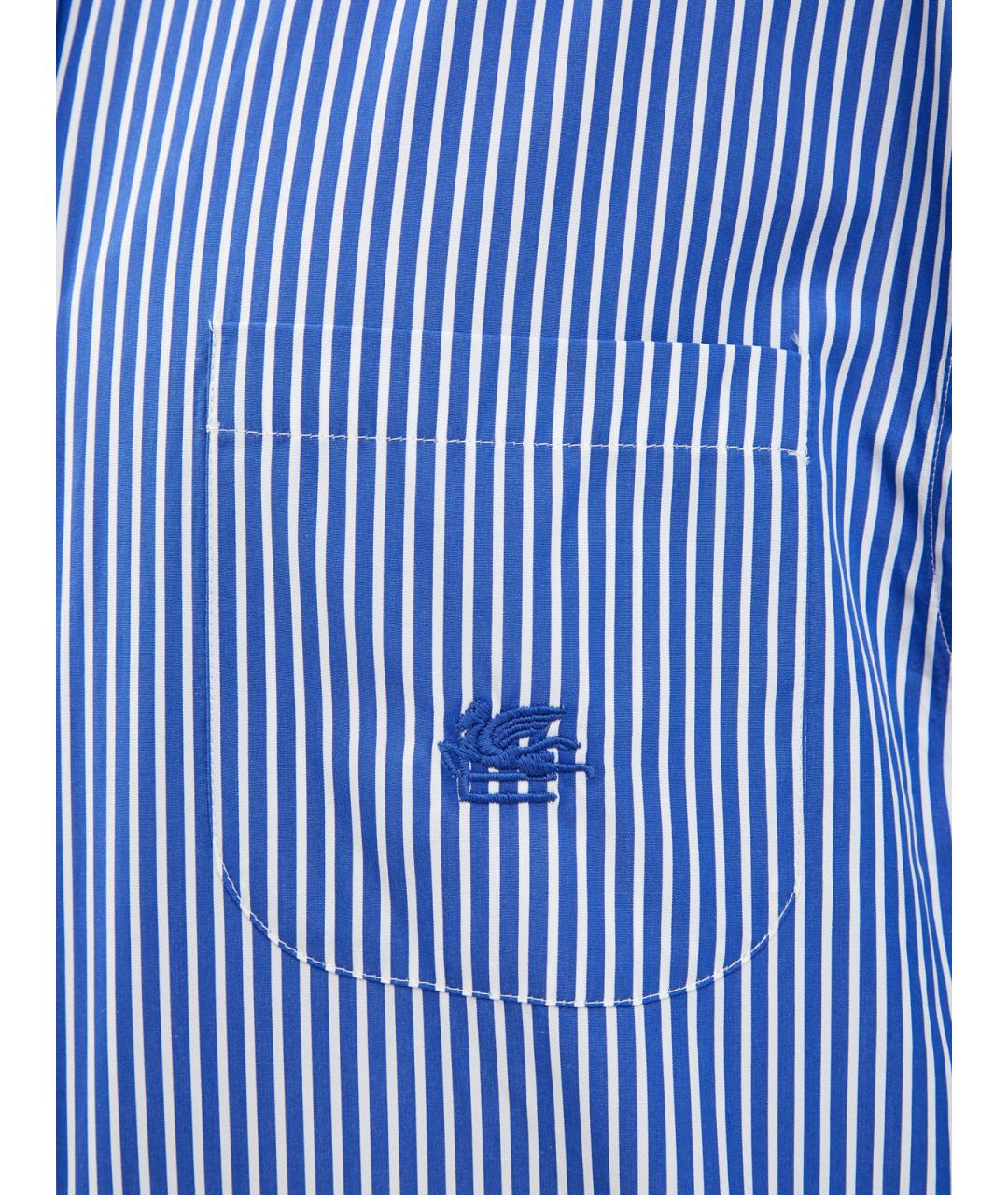 ETRO Синяя хлопковая рубашка, фото 5