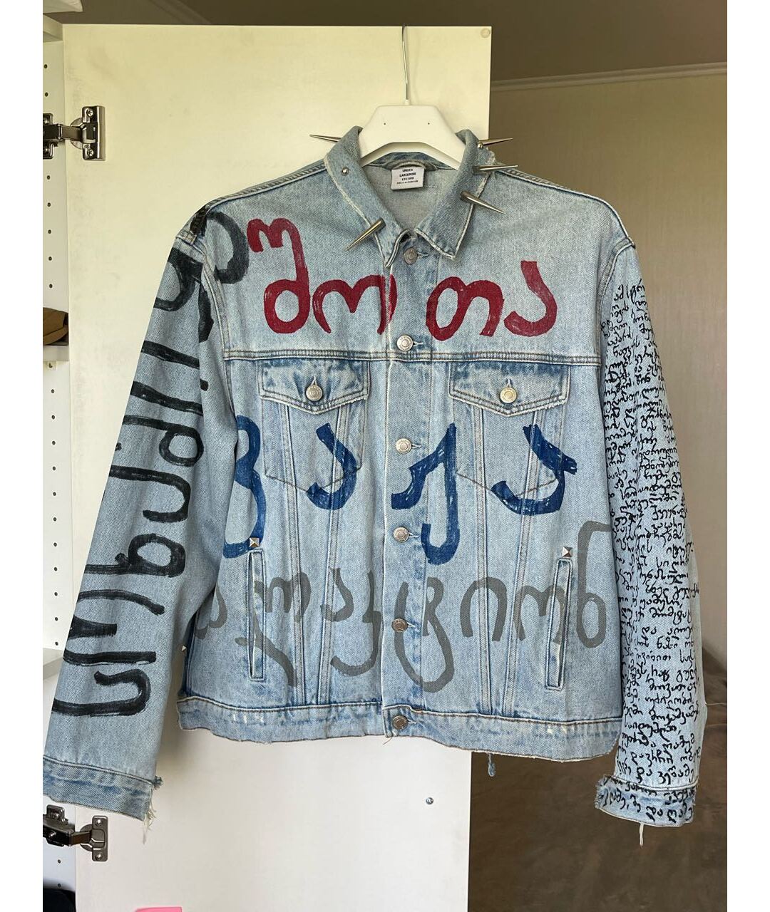 VETEMENTS Голубая хлопковая куртка, фото 7