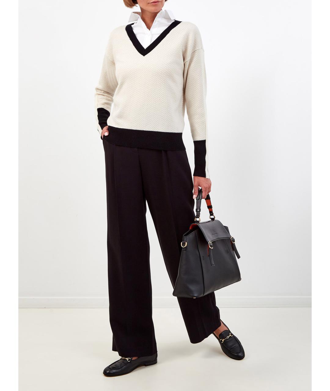 LORENA ANTONIAZZI Черные вискозные брюки широкие, фото 2