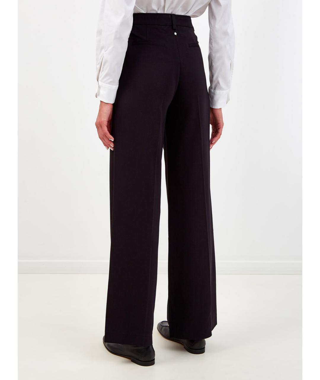 LORENA ANTONIAZZI Черные вискозные брюки широкие, фото 4