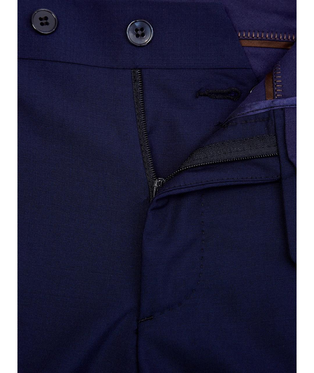 L.B.M. 1911 Синие шерстяные классические брюки, фото 6