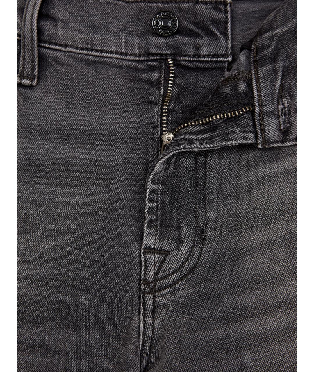 7 FOR ALL MANKIND Серые хлопковые прямые джинсы, фото 6