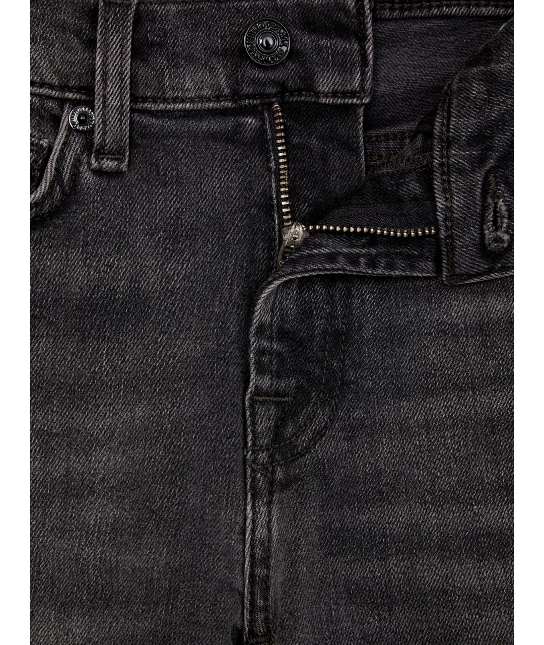 7 FOR ALL MANKIND Серые хлопковые джинсы слим, фото 6