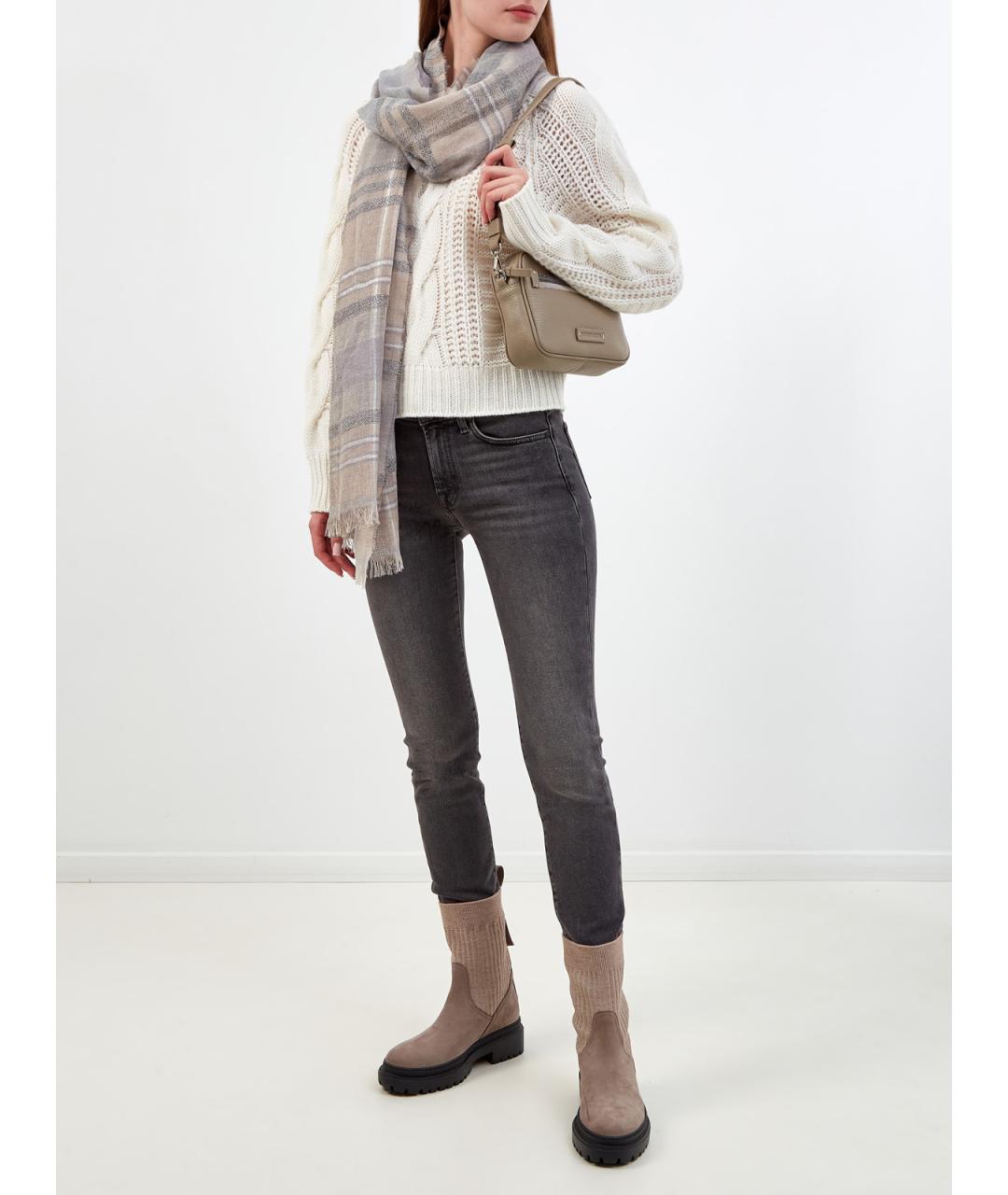 7 FOR ALL MANKIND Серые хлопковые джинсы слим, фото 2